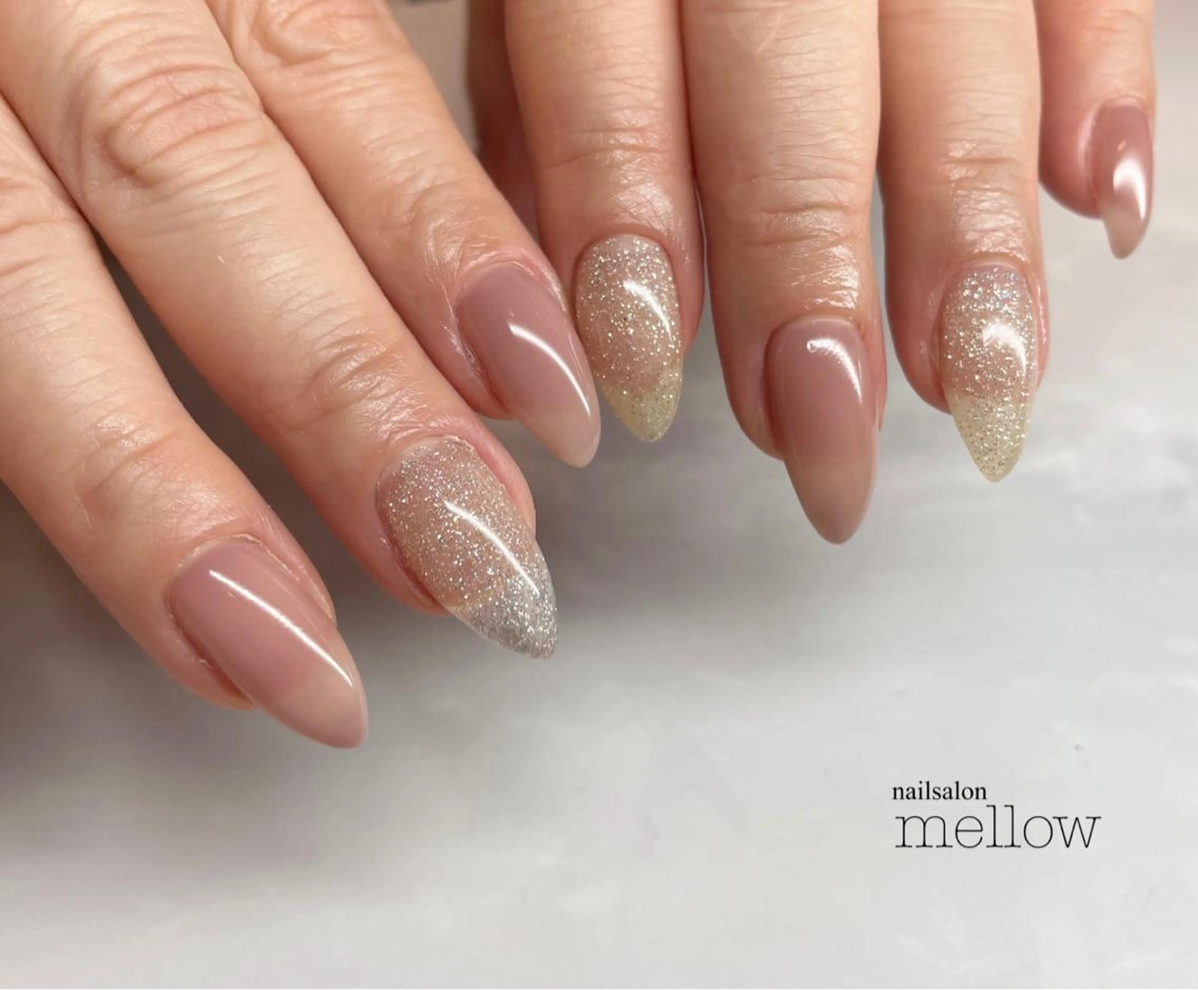 ネイル ブラウン ピンク 大山 浩美のネイルデザイン