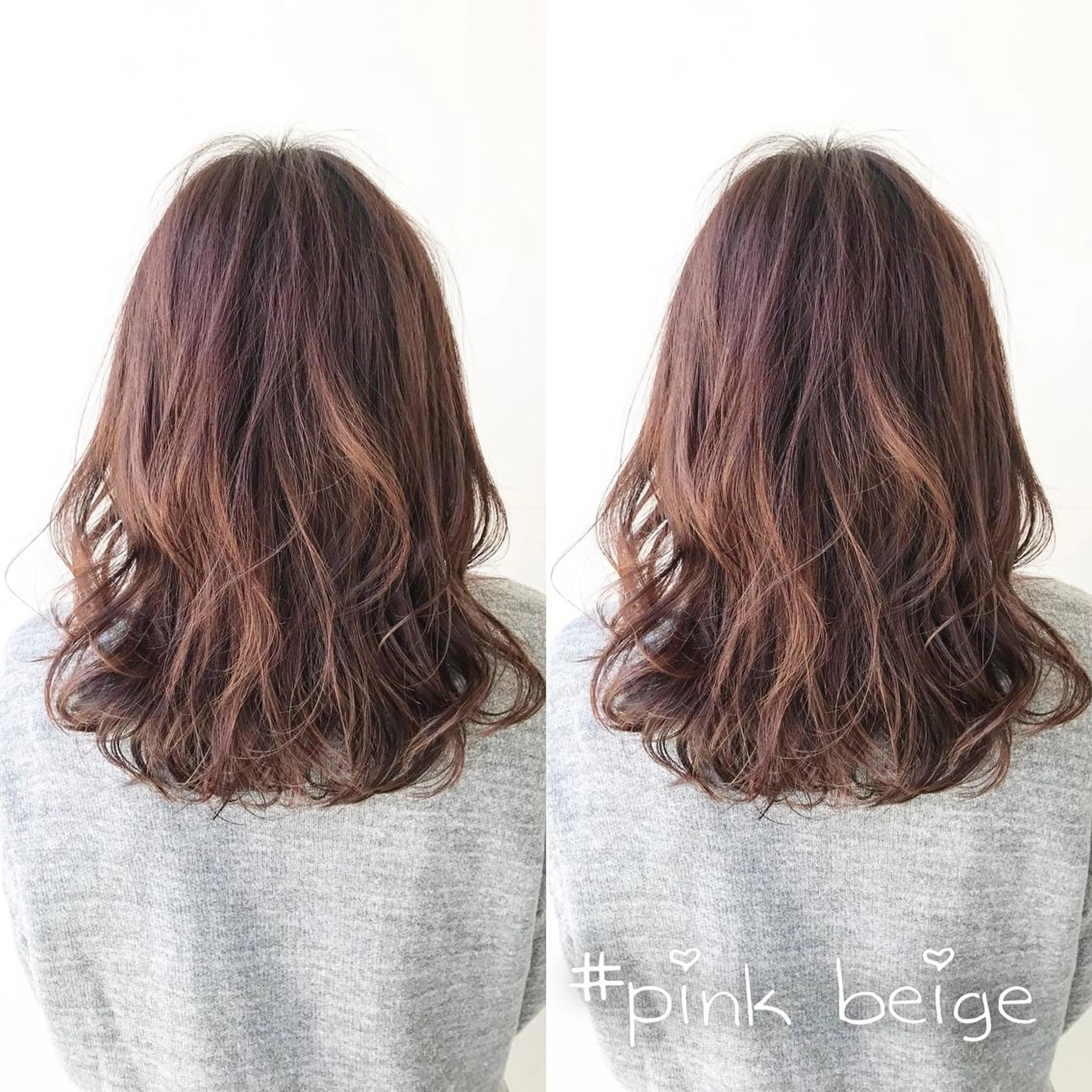 セミロング カラー ベージュカラー グレージュ ボブ くせ毛 顔周りカット 武田涼レイヤーカット 髪質改善×縮毛矯正のヘアスタイル