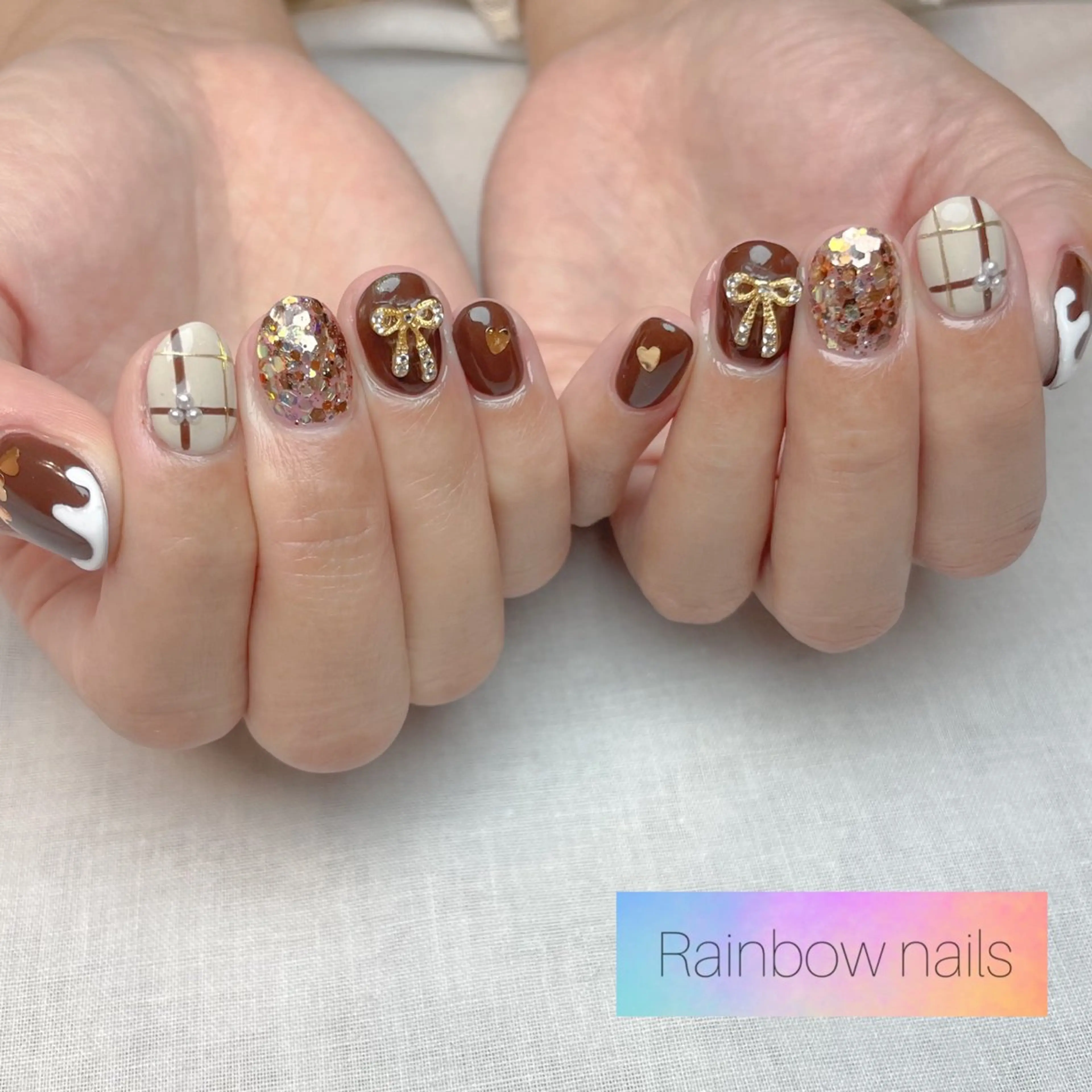 ネイル Rainbow nailsくろちゃんのネイルデザイン