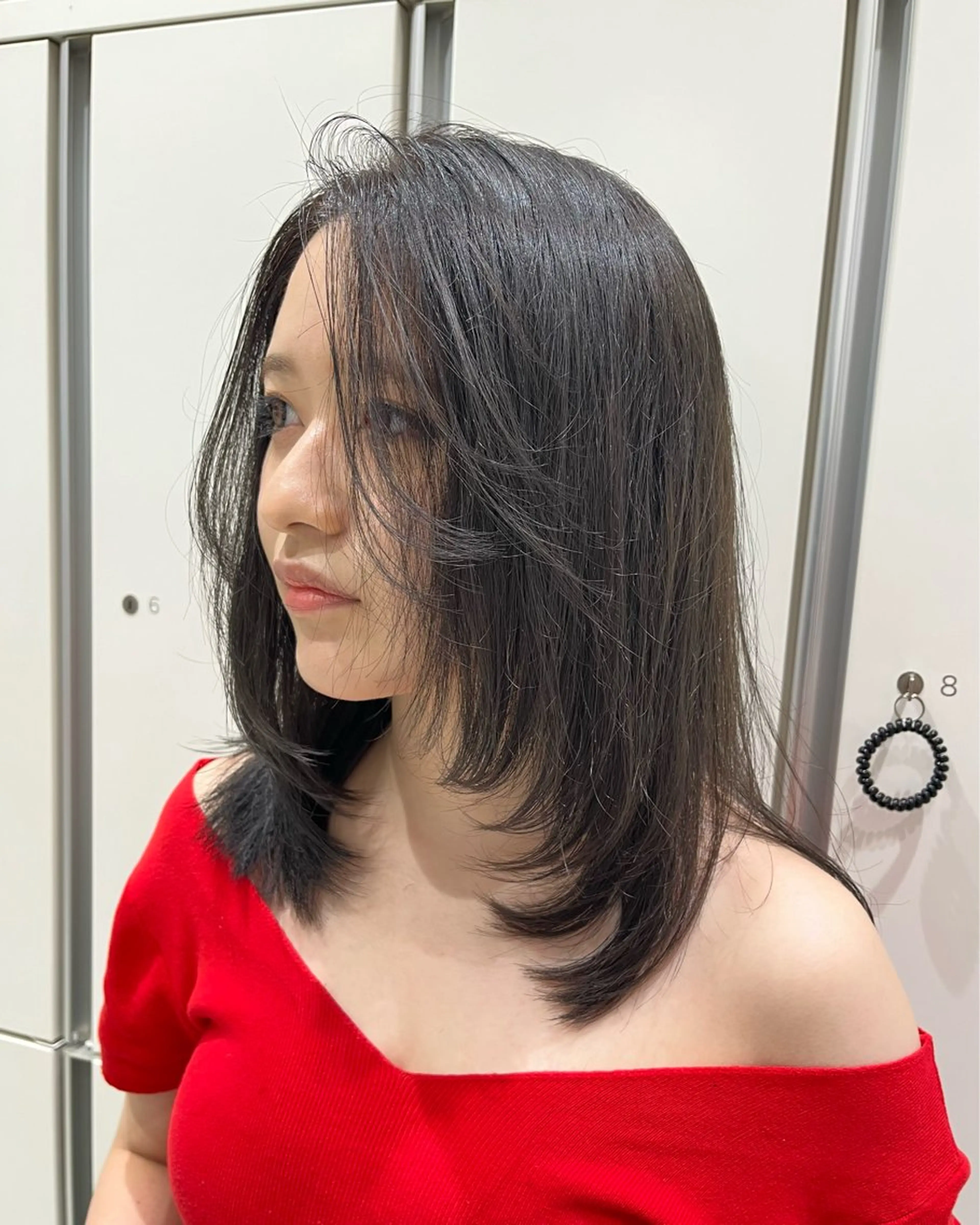 ミディアム レイヤーカット カット トリートメント らいむ/ レイヤー/パーマのヘアスタイル