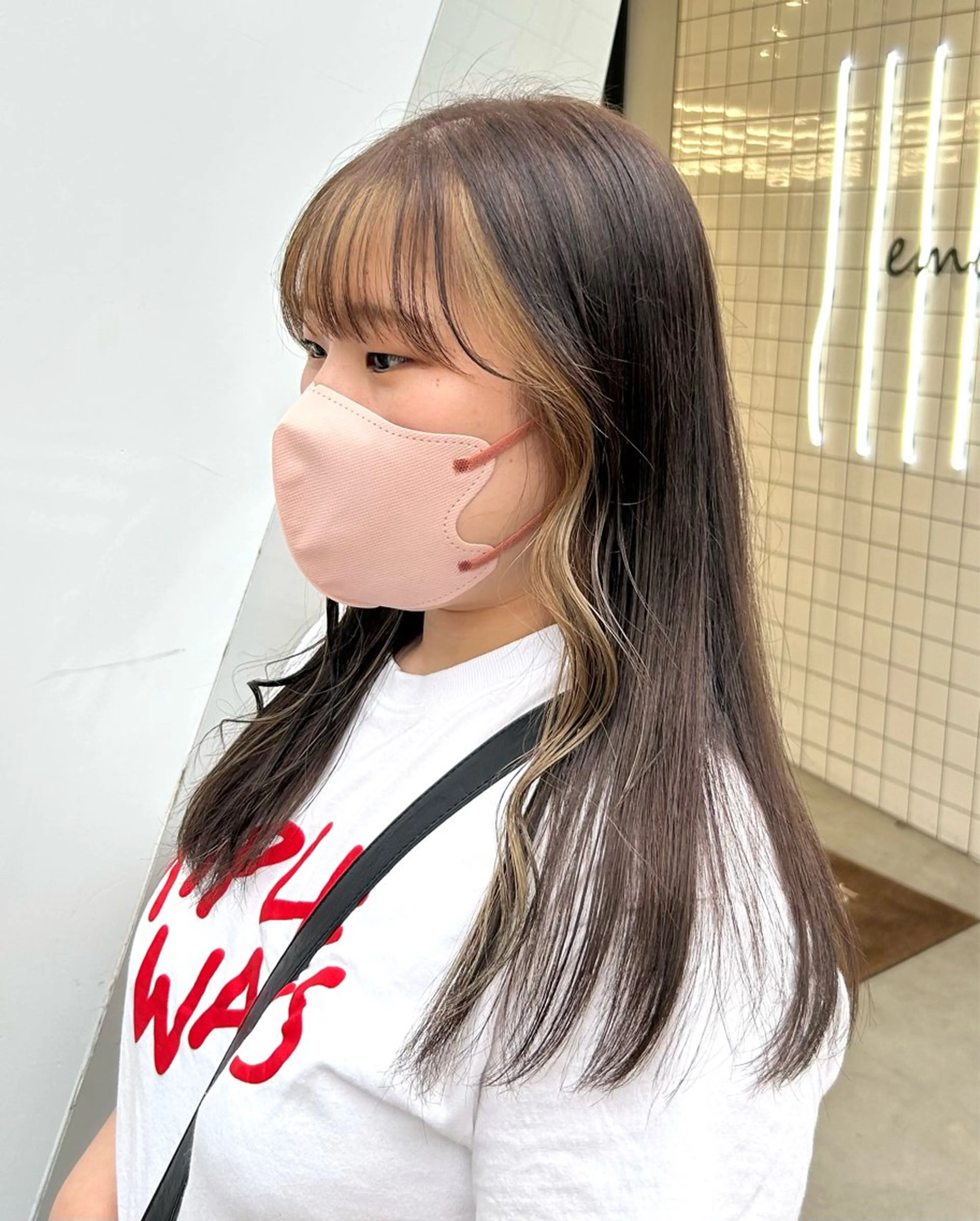 セミロング カラー ミストバング  フェイスフレーミング ちょめ/八王子 ZEST emuのヘアスタイル