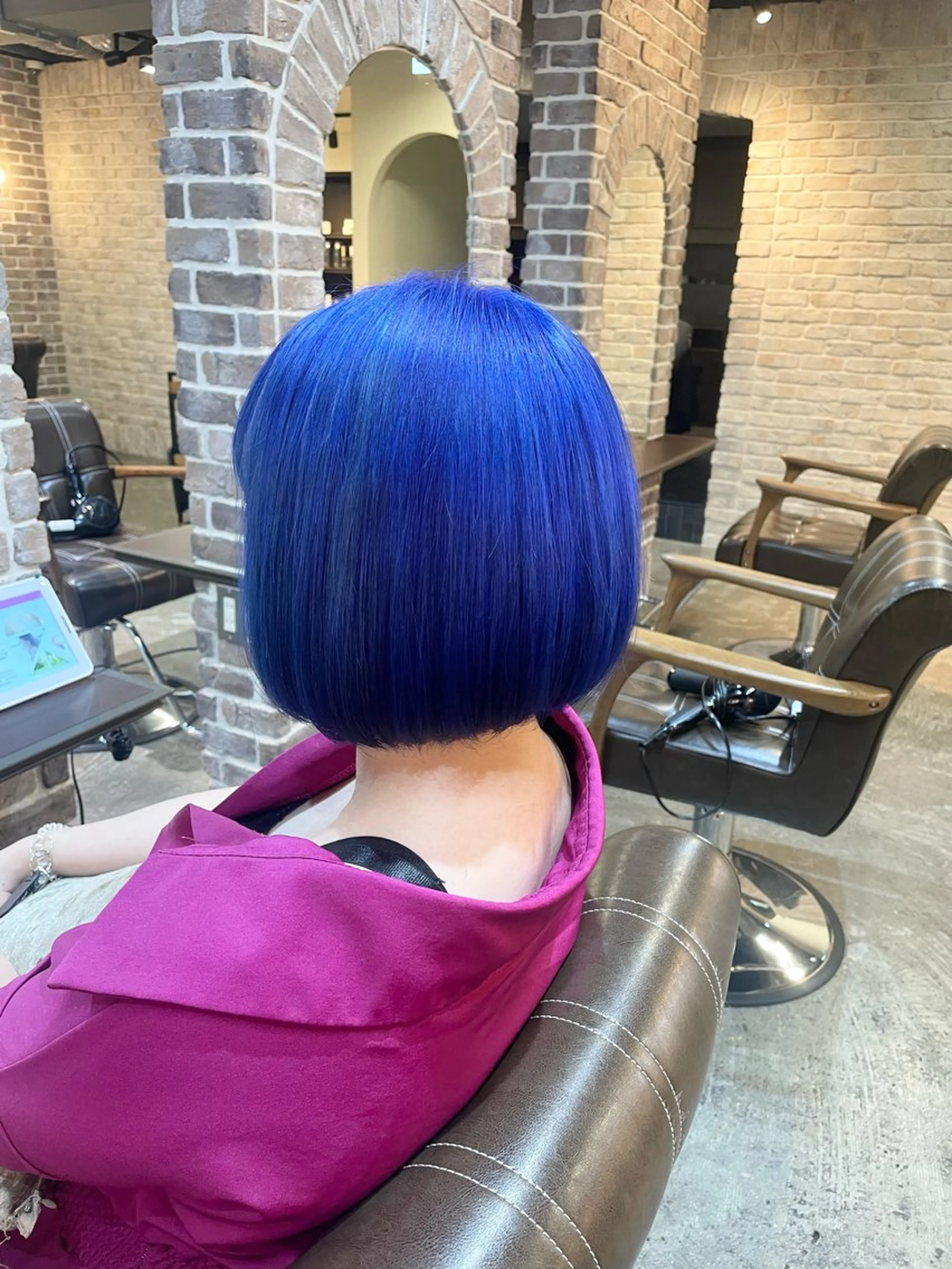 ミディアム カラー ブルーカラー ACROあべの店所属・艶カラー/インナー /グラデ/大西小百合のヘアスタイル