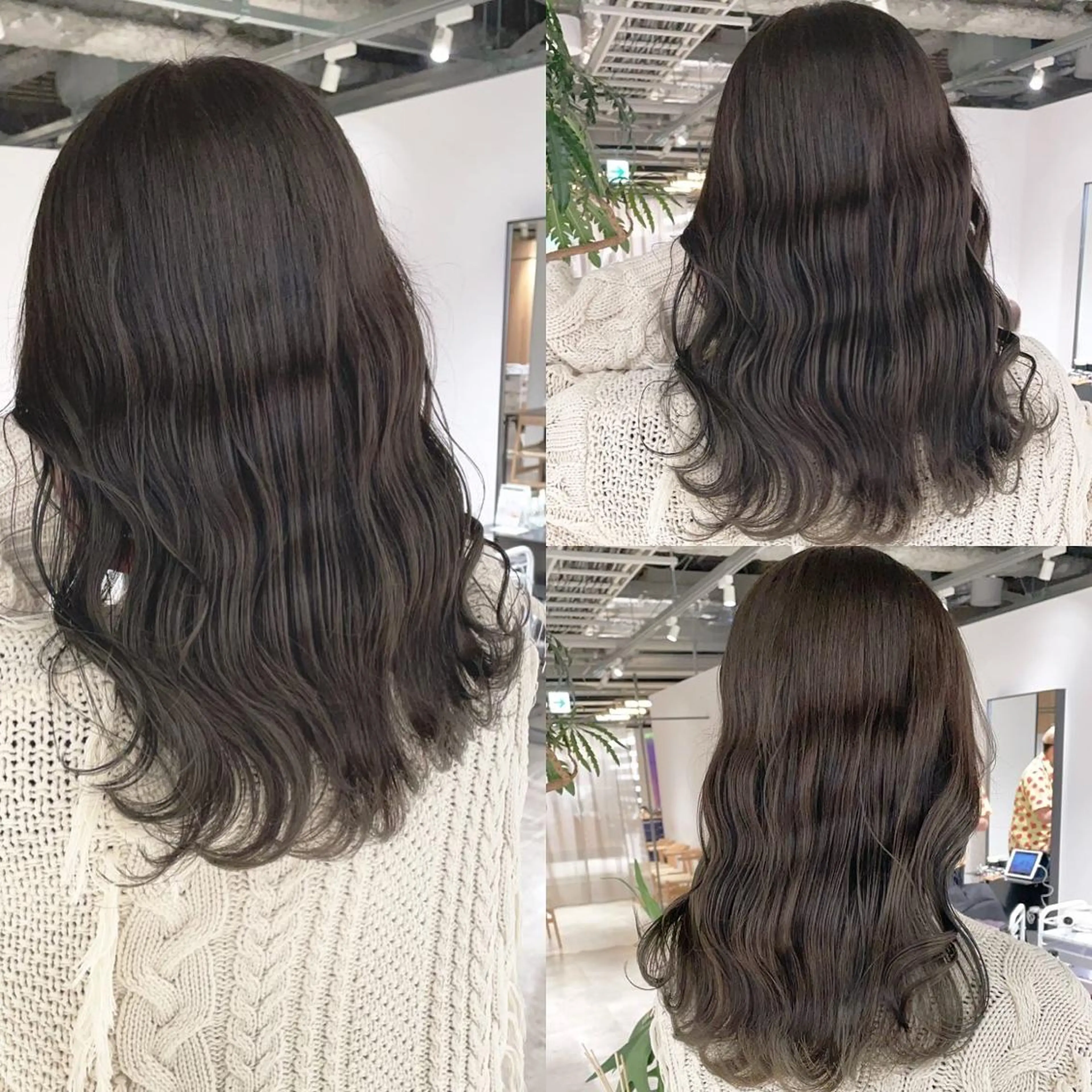 セミロング カラー ブラウンカラー 透明感カラー オリーブブラウン ヘアカラー トリートメント 渋谷:インナーカラー ／🍒エリカ🍒のヘアスタイル