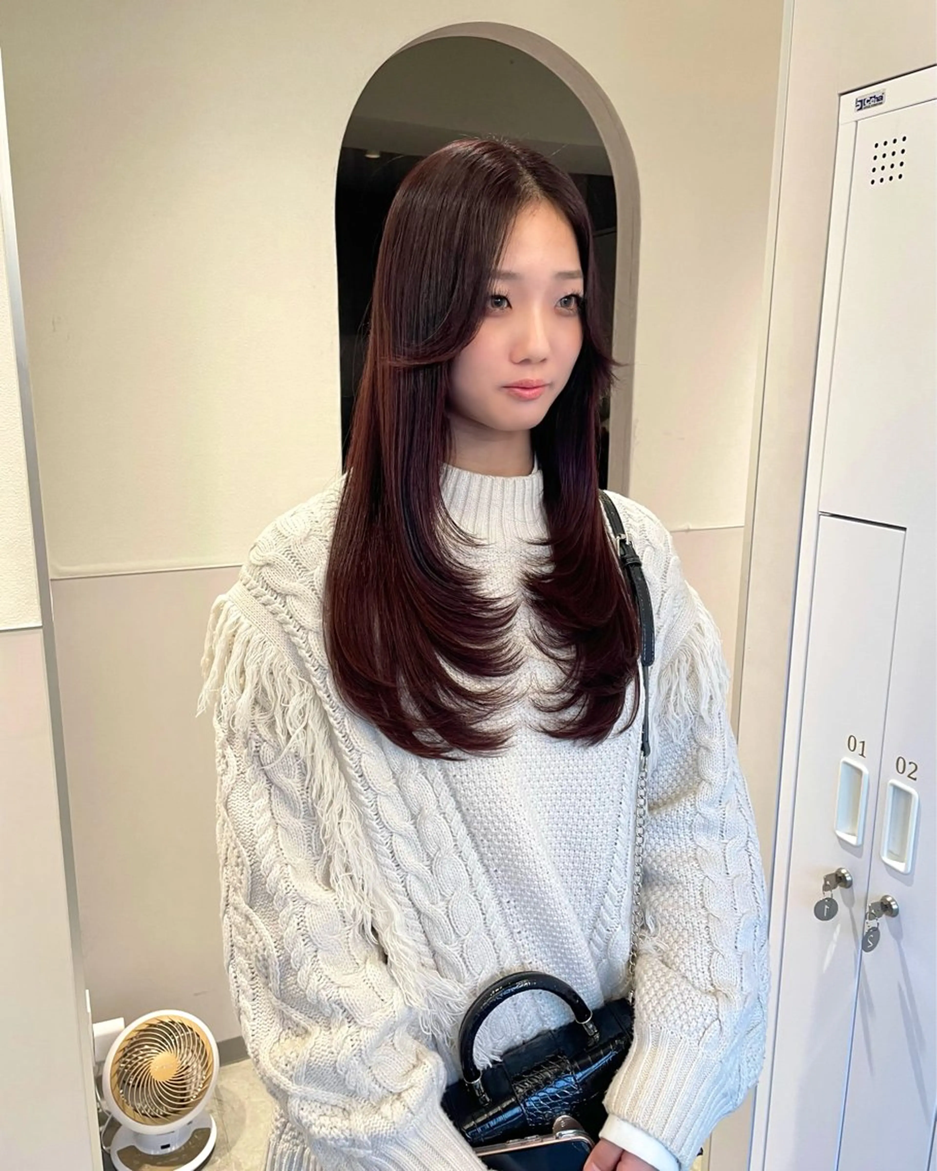 ロング カラー ボルドーカラー ブラウンカラー レイヤーカット カット ヘアカラー トリートメント 武田 清久のヘアスタイル