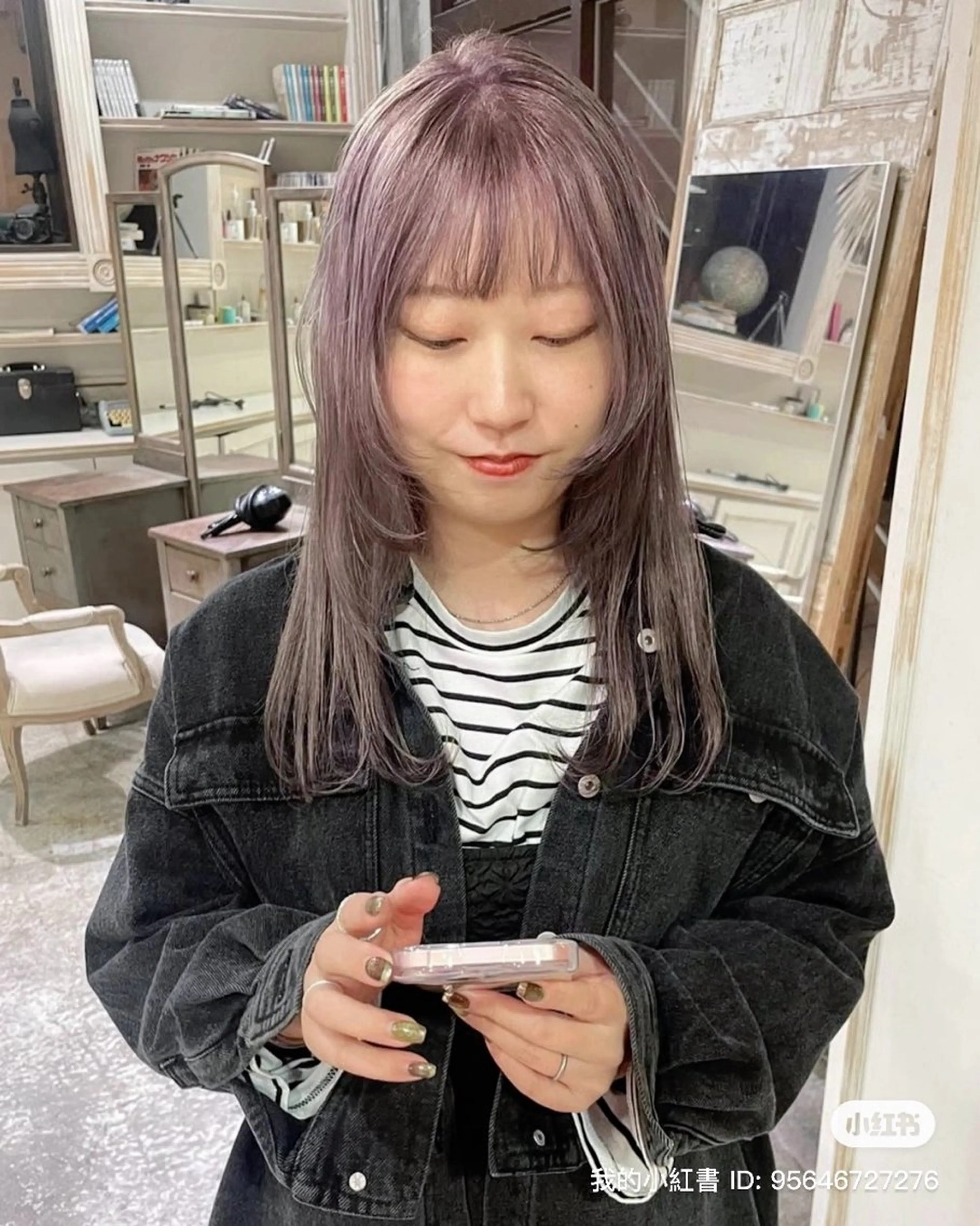 ミディアム カット ヘアカラー トリートメント RUKA 美容院×ネイリストのヘアスタイル