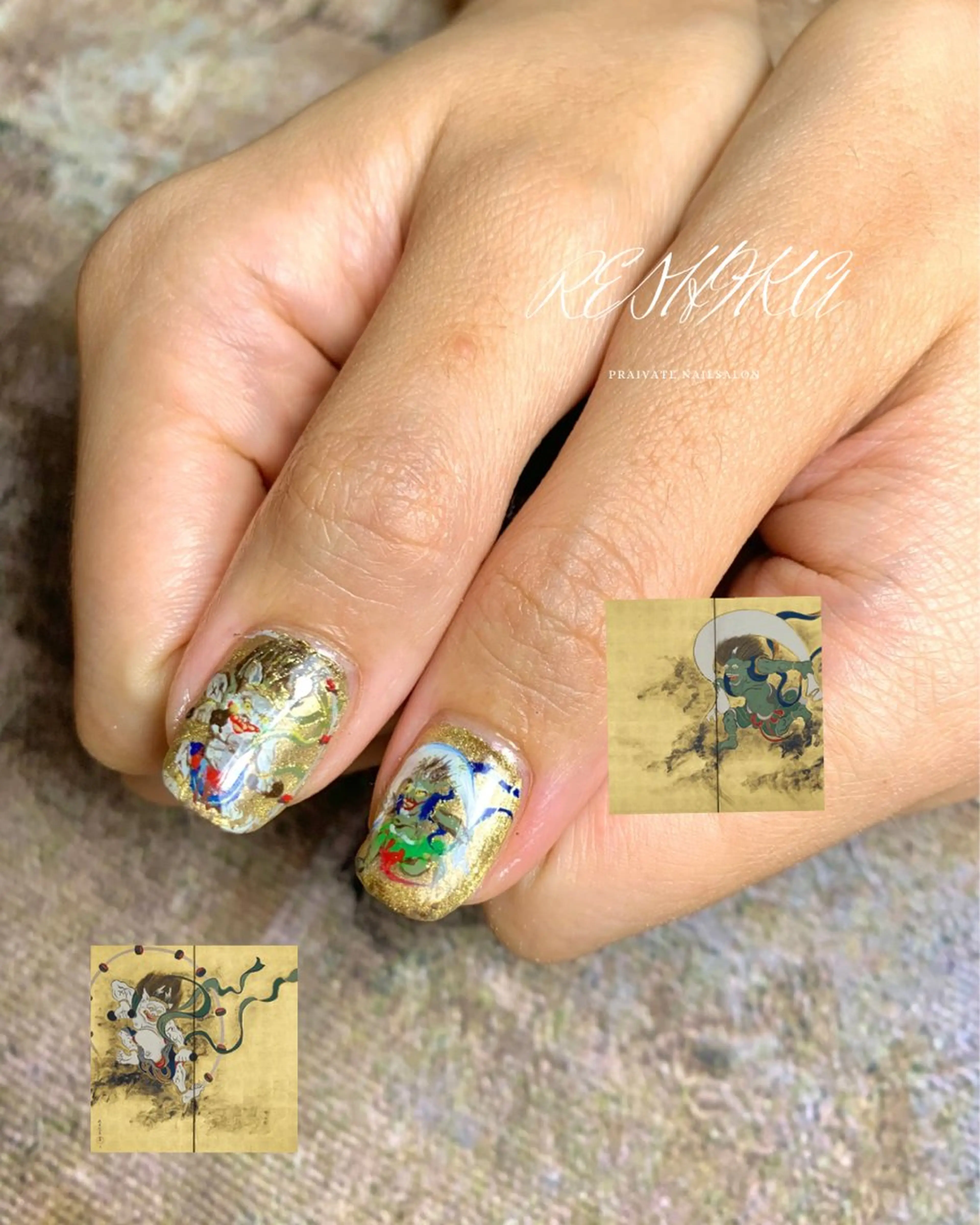 絵画アート10本🖼✨デザインはこちらできめさせていただきます。絵画、アンティークネイルがお好きな方へ✨の写真