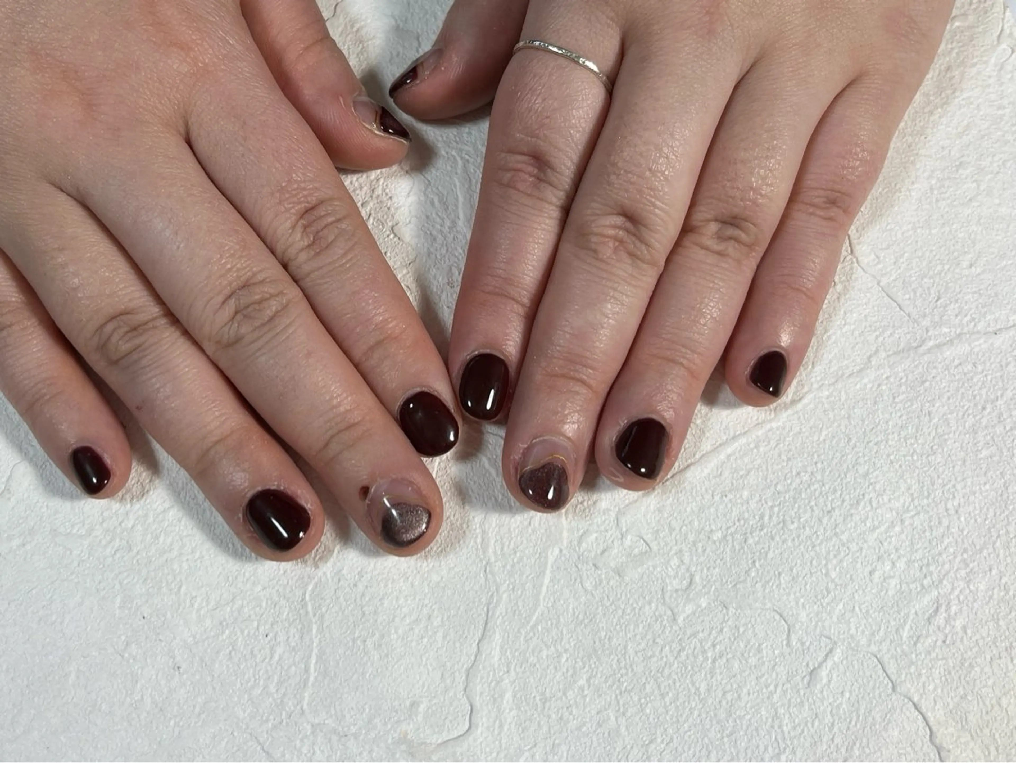 ネイル オーロラネイル フットネイル フレンチネイル ジェルネイル 韓国ネイル ハンドネイル kiki nail たまプラーザのネイルデザイン