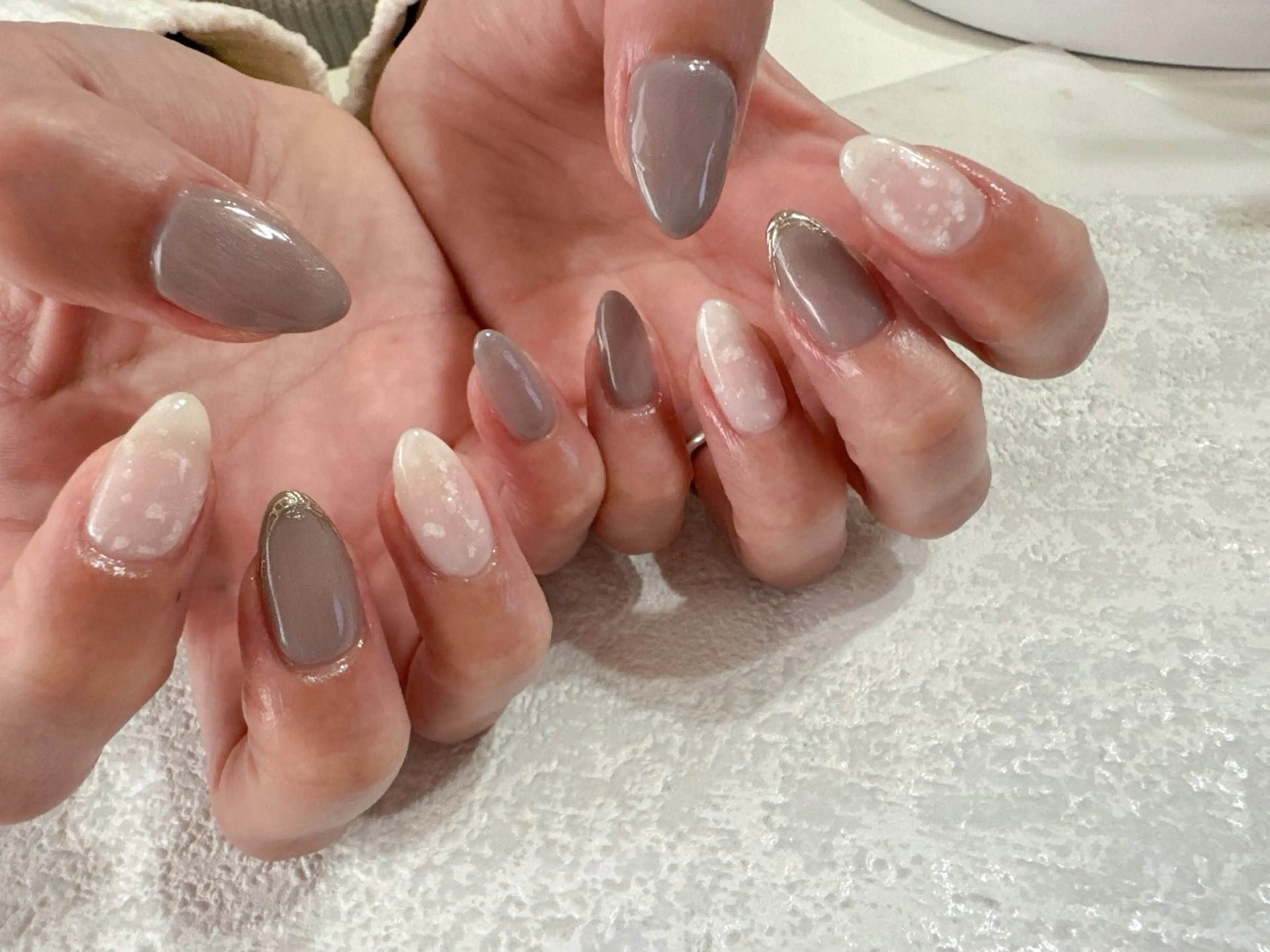 ネイル オーロラネイル フットネイル フレンチネイル ジェルネイル 韓国ネイル ハンドネイル kikinail 溝の口のネイルデザイン