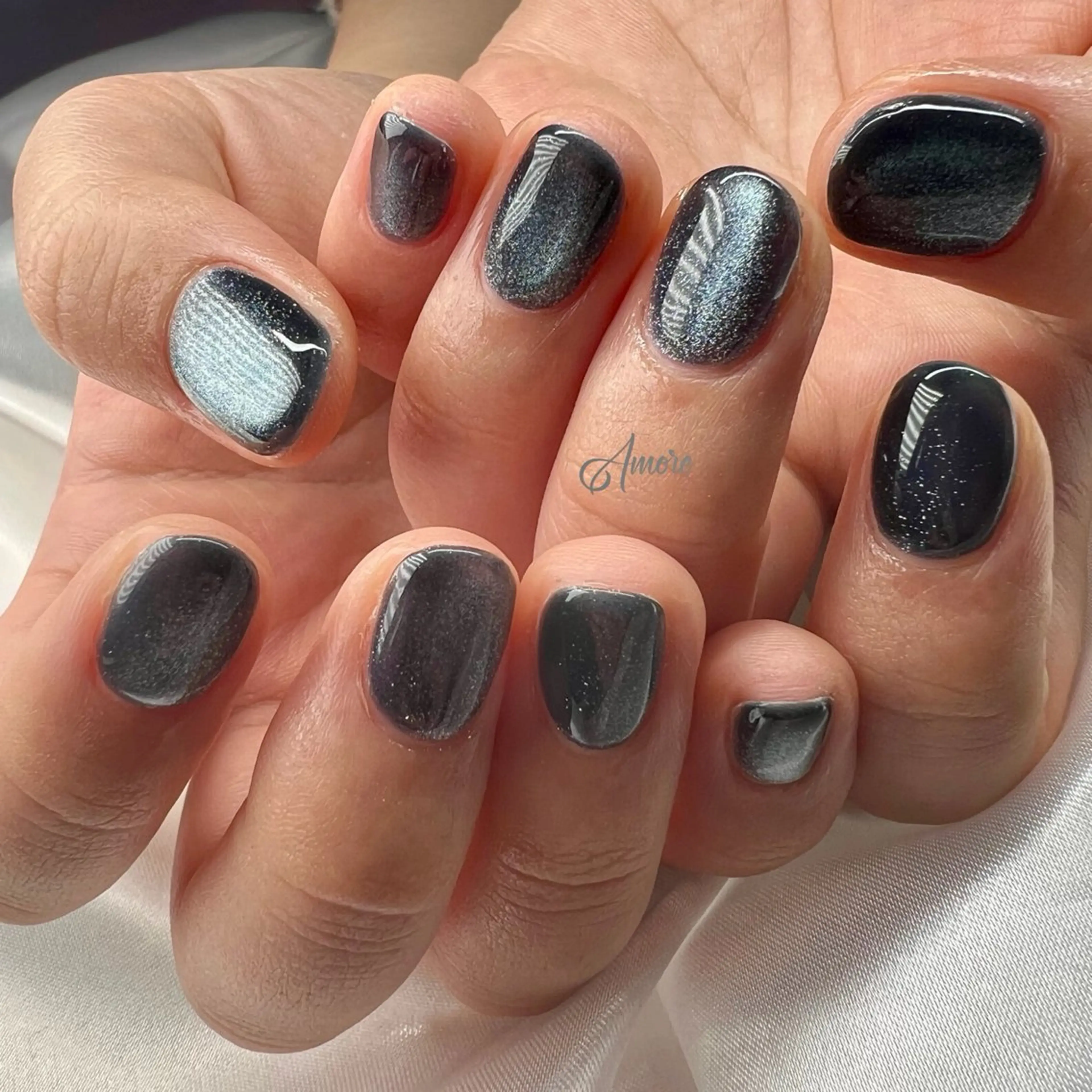 ネイル ジェルネイル キラキラネイル 韓国ネイル パラジェル 冬ネイル You kyehwaのネイルデザイン