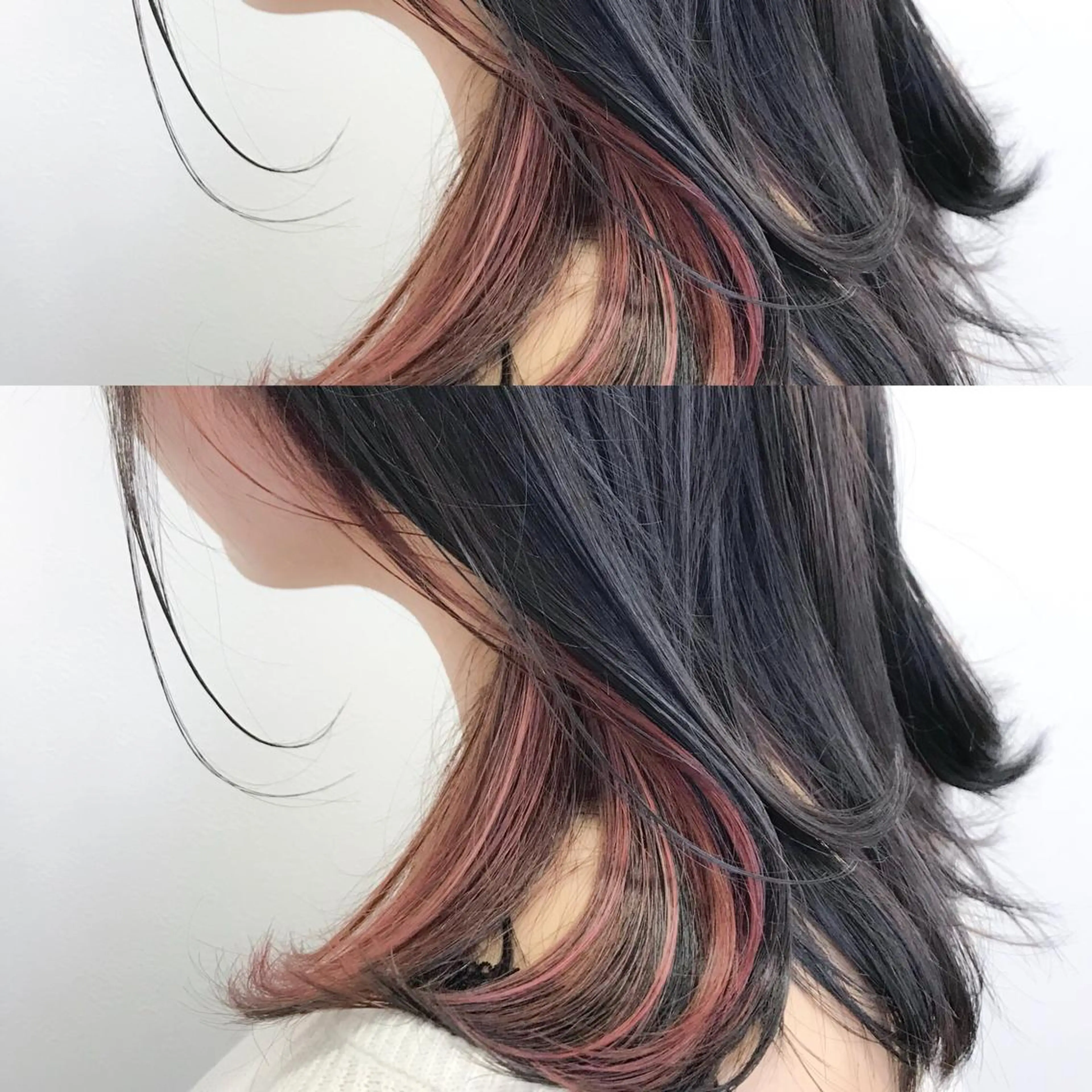 ミディアム カラー バレイヤージュ イヤリングカラー レイヤーカット 白髪世代の悩み解決 阿部耕大のヘアスタイル