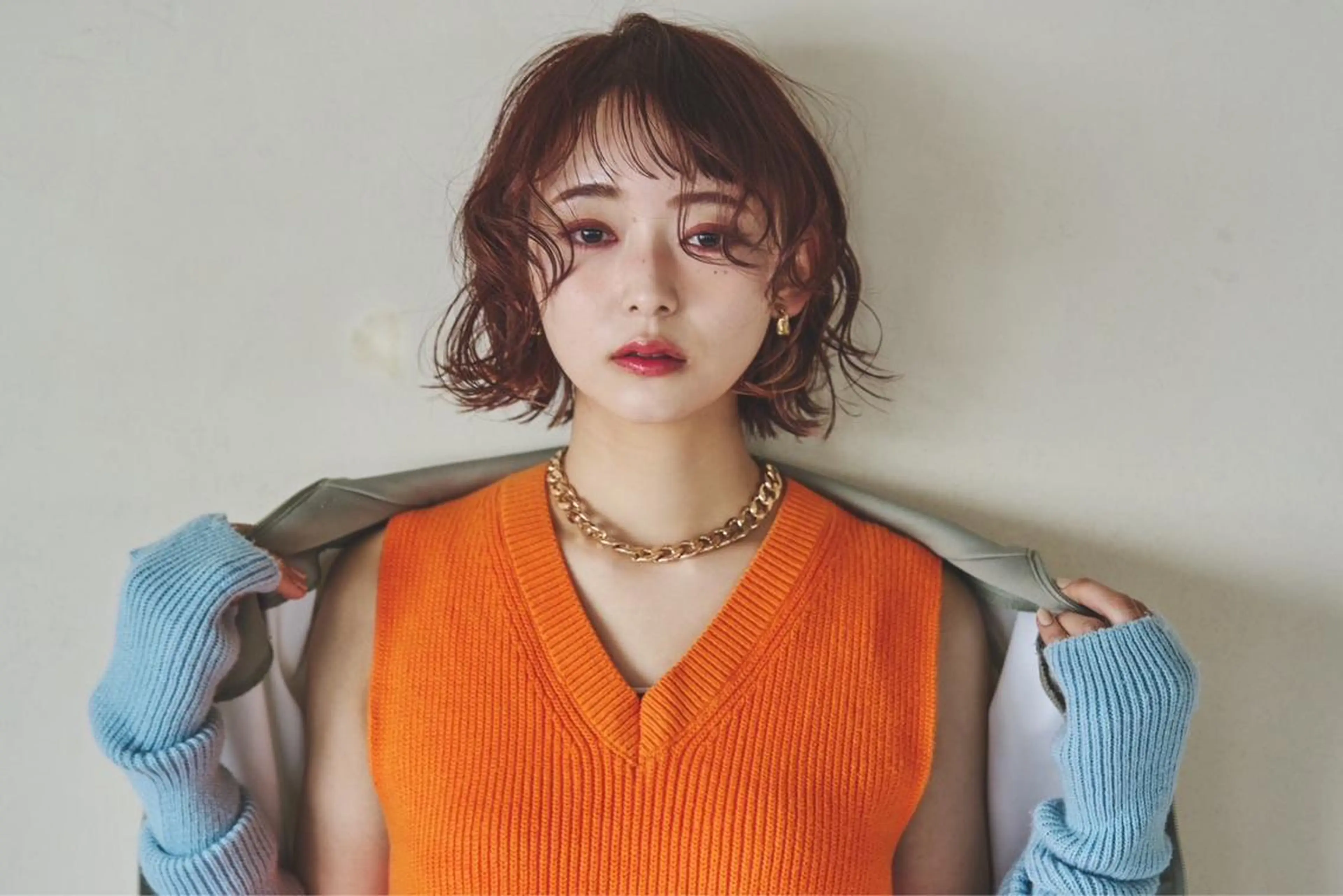 ショート カット パーマ トリートメント ミルクティー× グレージュMOMOのヘアスタイル