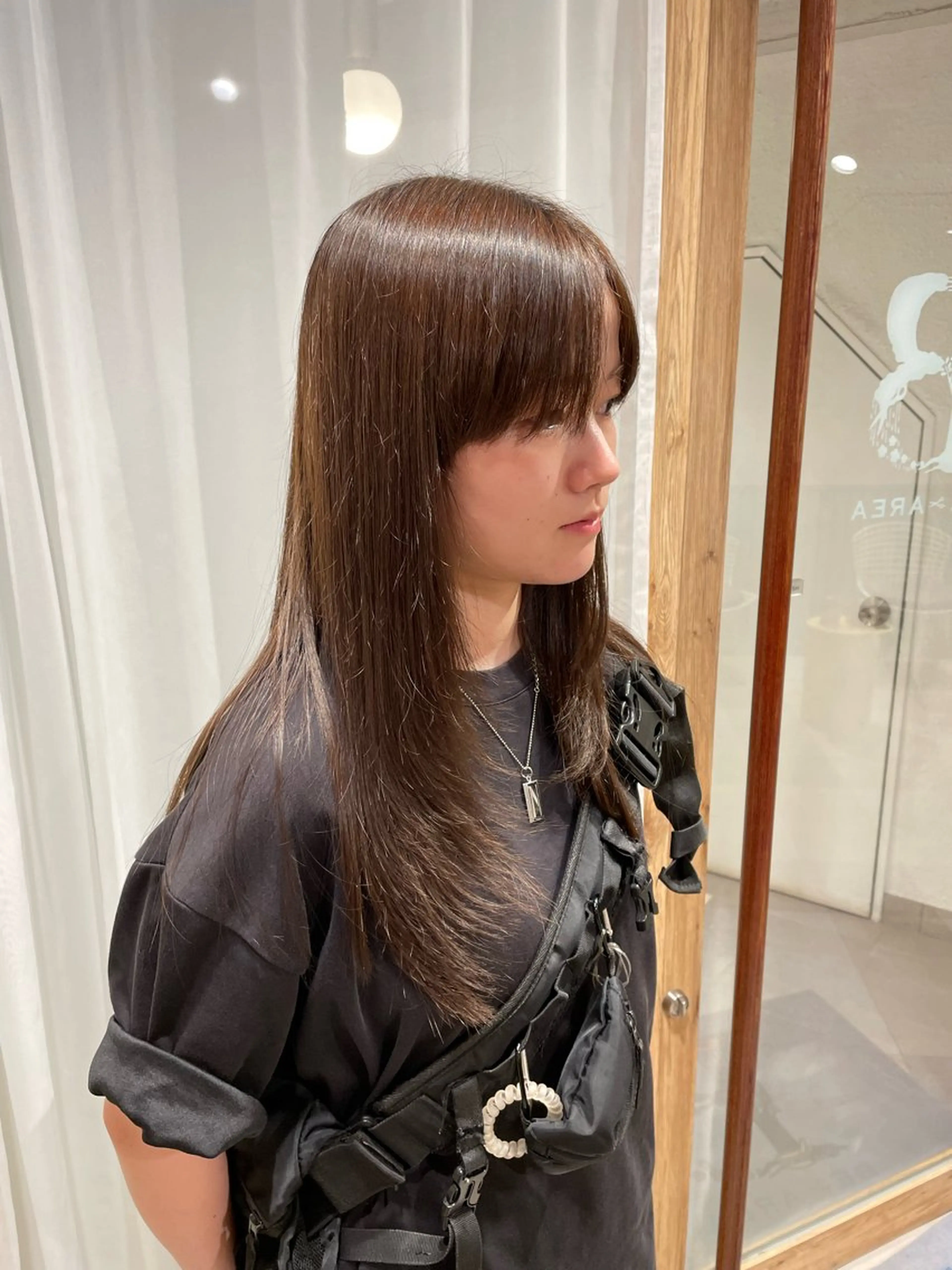 ロング 顔まわりレイヤー 顔周りカット レイヤーカット 永沼 美月のヘアスタイル