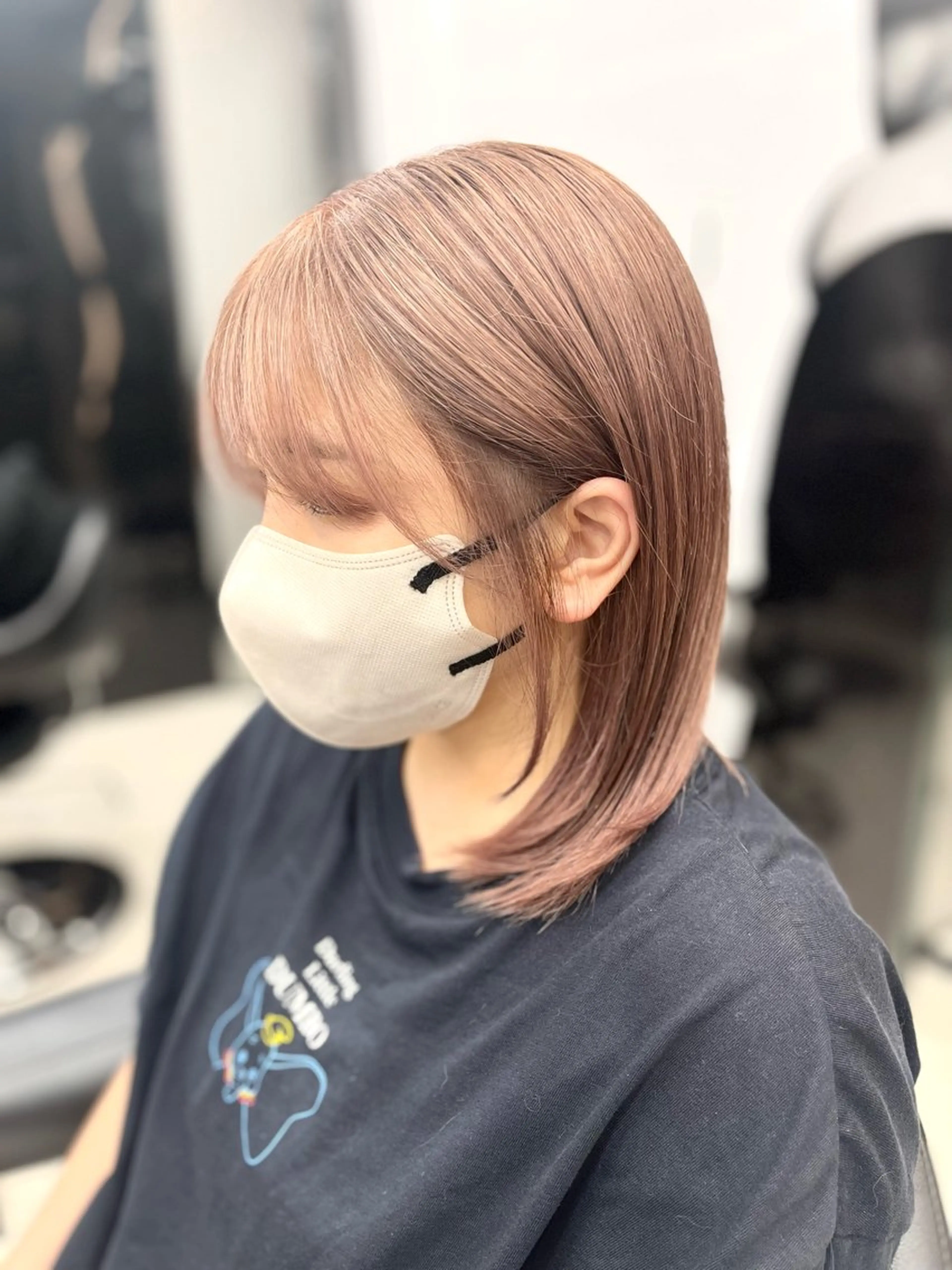 ミディアム カラー ioeわかめようじ/ 縮毛矯正/髪質改善のヘアスタイル