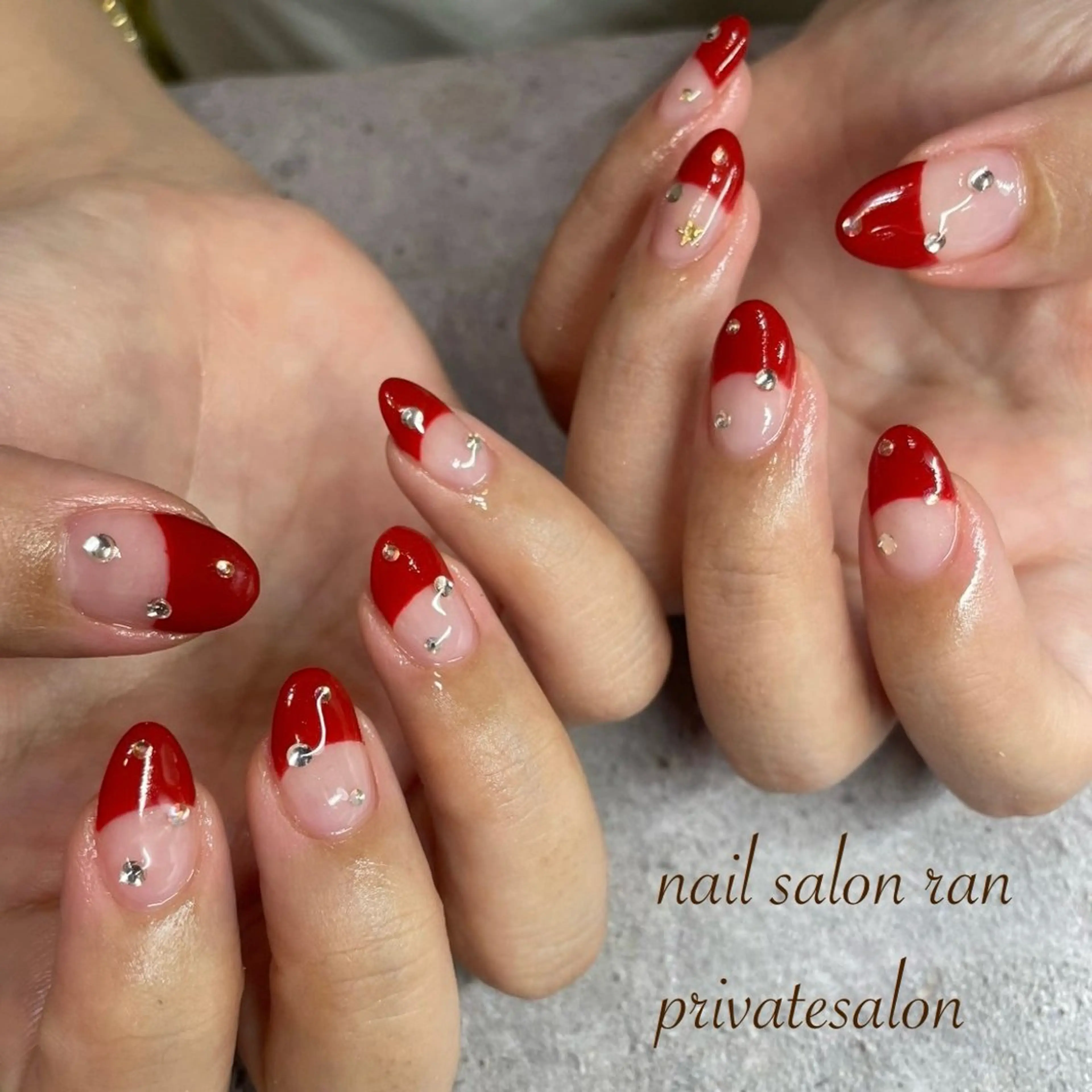 ネイル ボルドー フレンチネイル ハンドネイル ハンドケア nailsalon ranのネイルデザイン