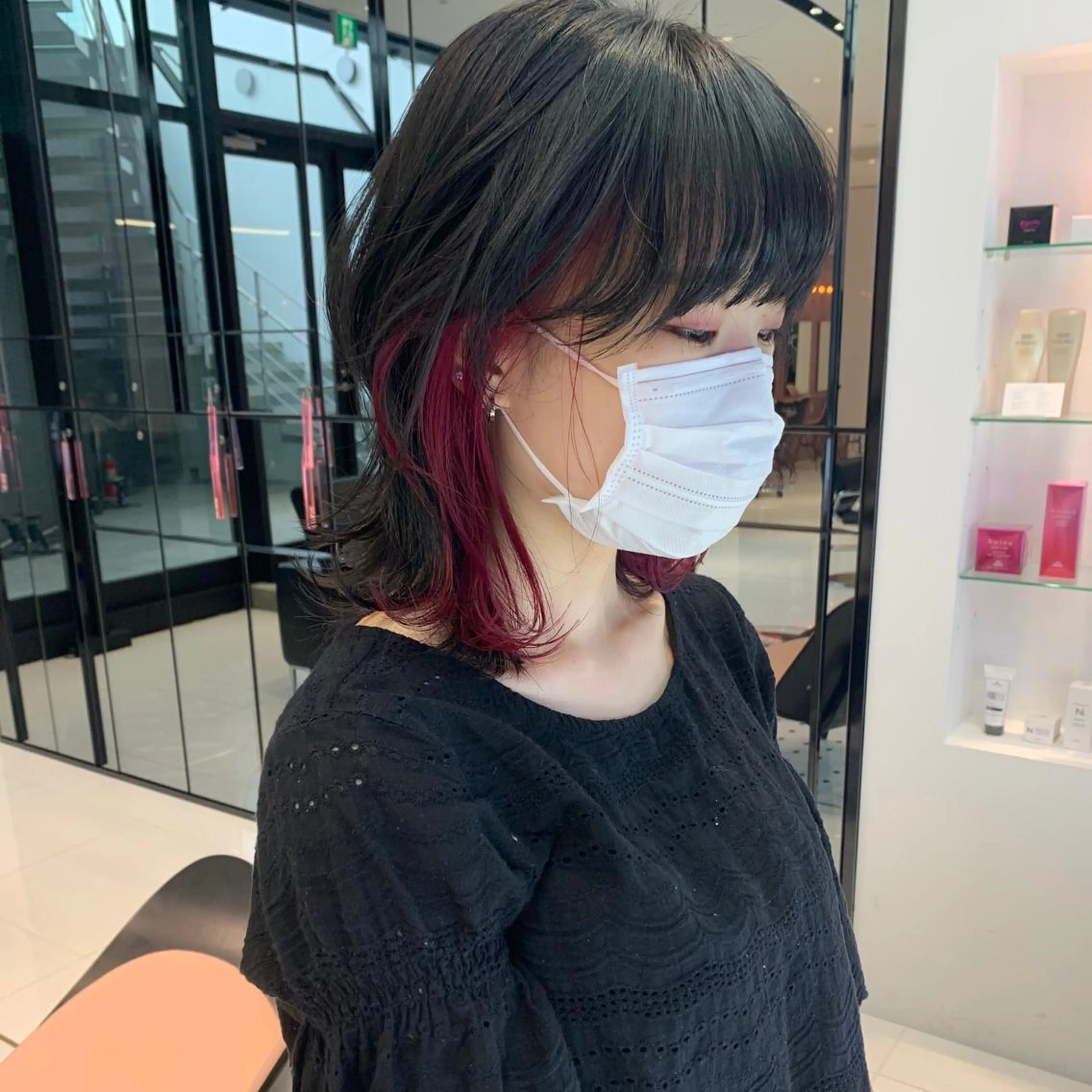 ミディアム カラー ハッシュカット/ハイ トーン/MANAMIのヘアスタイル