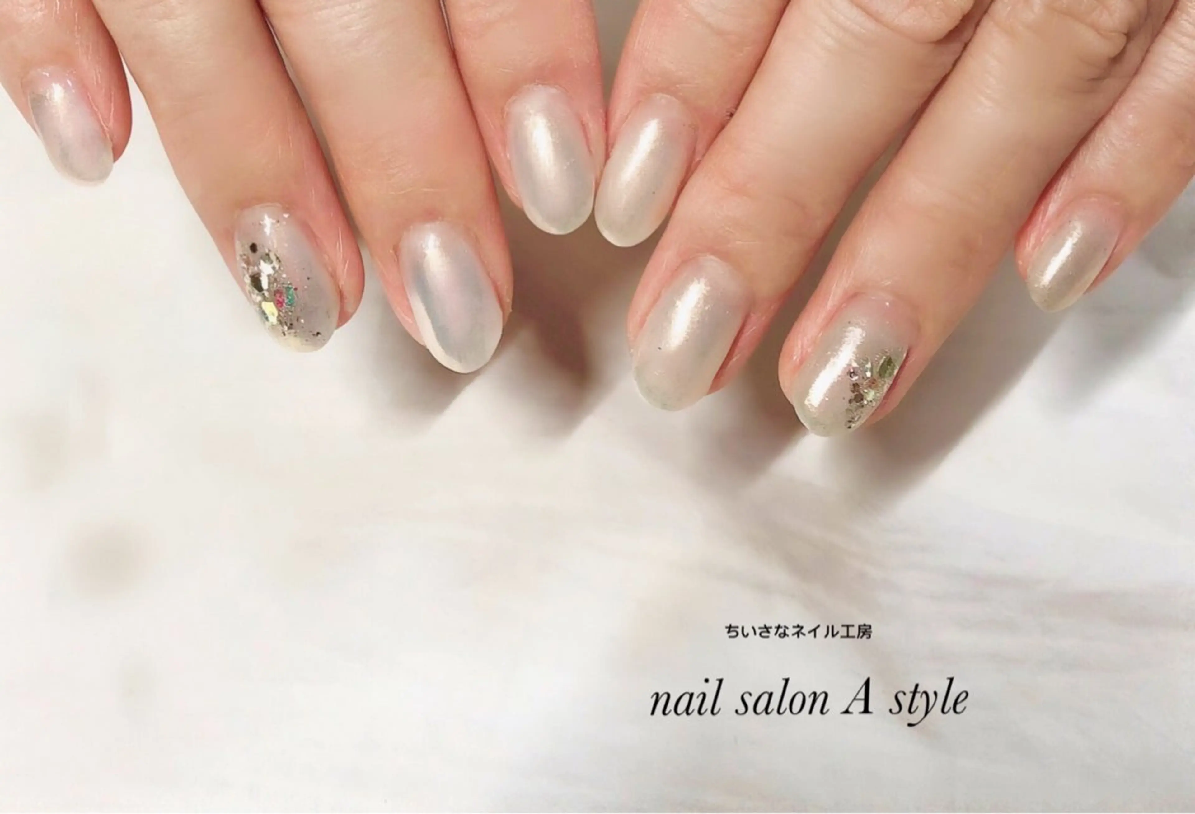 ネイル オーロラネイル ミラーネイル nail salon A styleのネイルデザイン