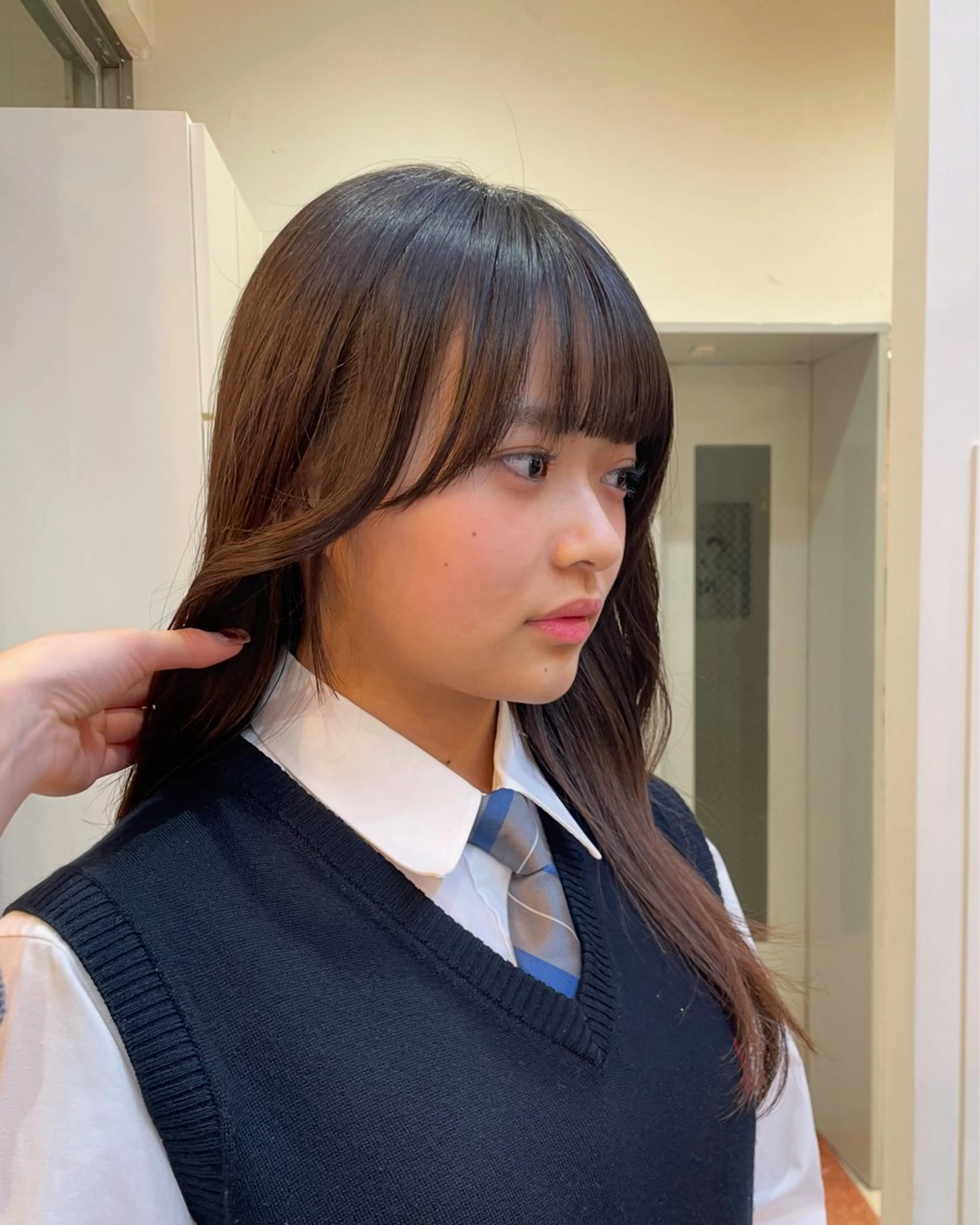 セミロング 顔周りカット 似合わせカット カット トリートメント mao♡ベージュ/ 顔周りカットのヘアスタイル