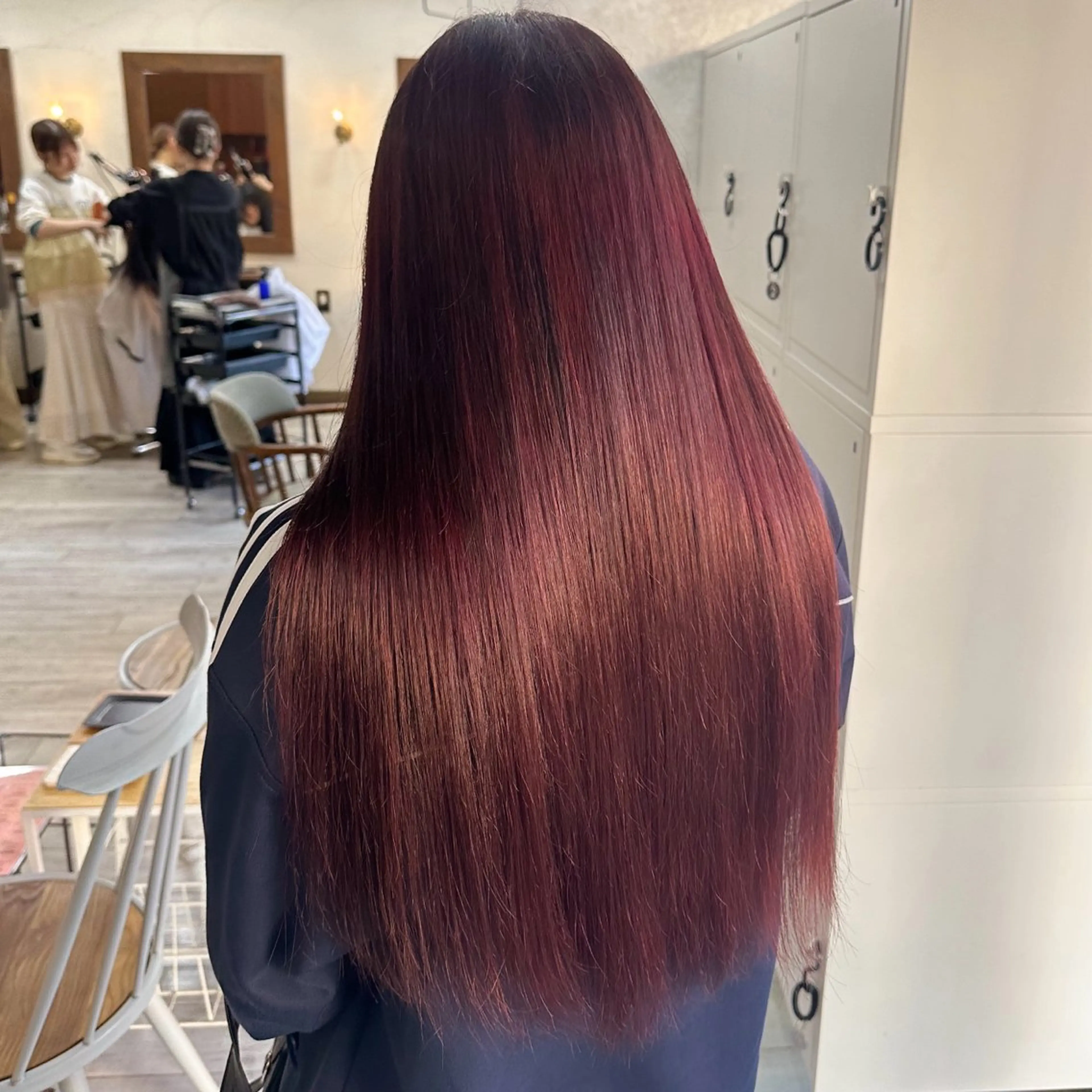 ロング カラー ブリーチ ブリーチなしカラー レッドカラー 高橋 みく/ minim 暖色のヘアスタイル