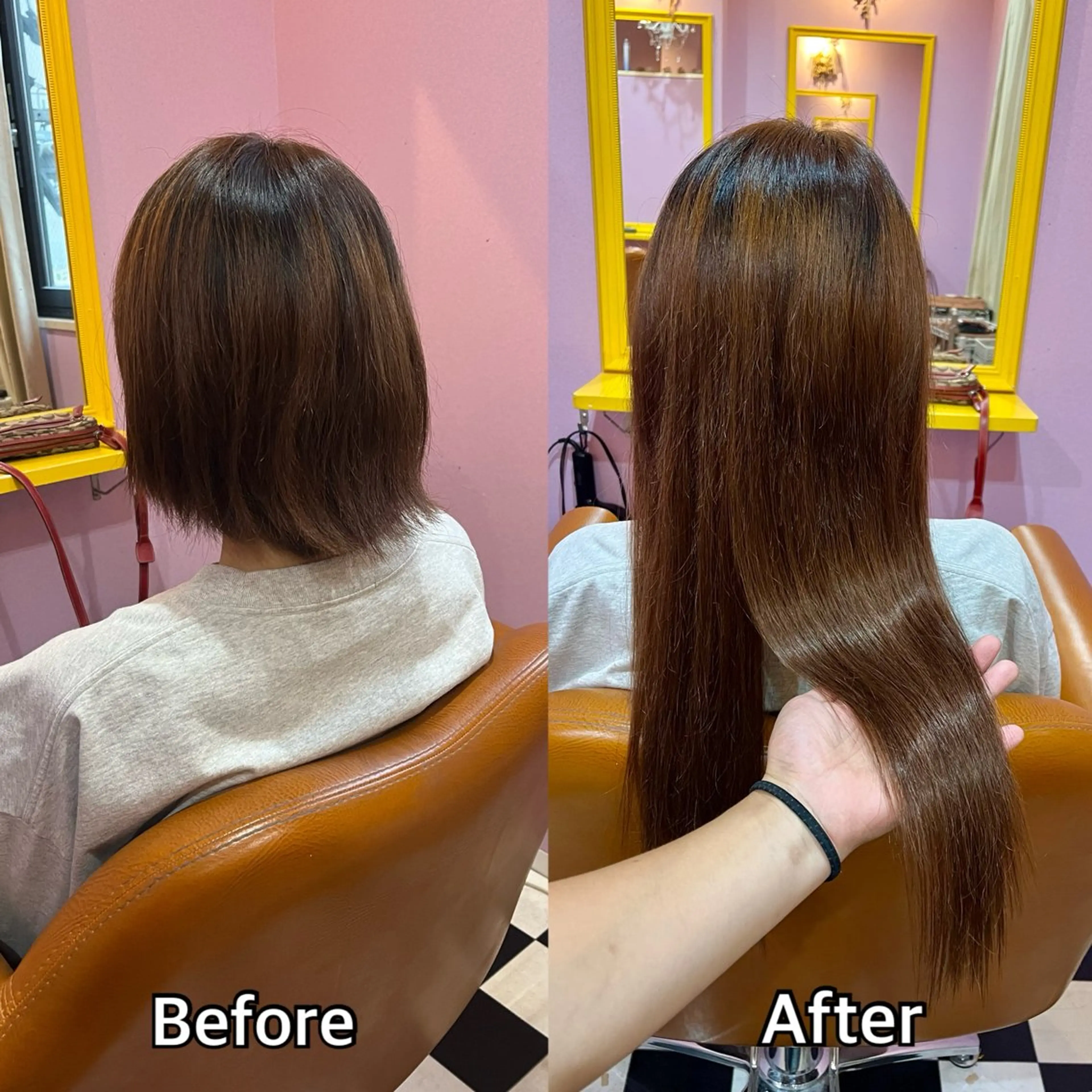 ロング エクステ シール＋ちび編み込み エクステ梅田🐨のヘアスタイル