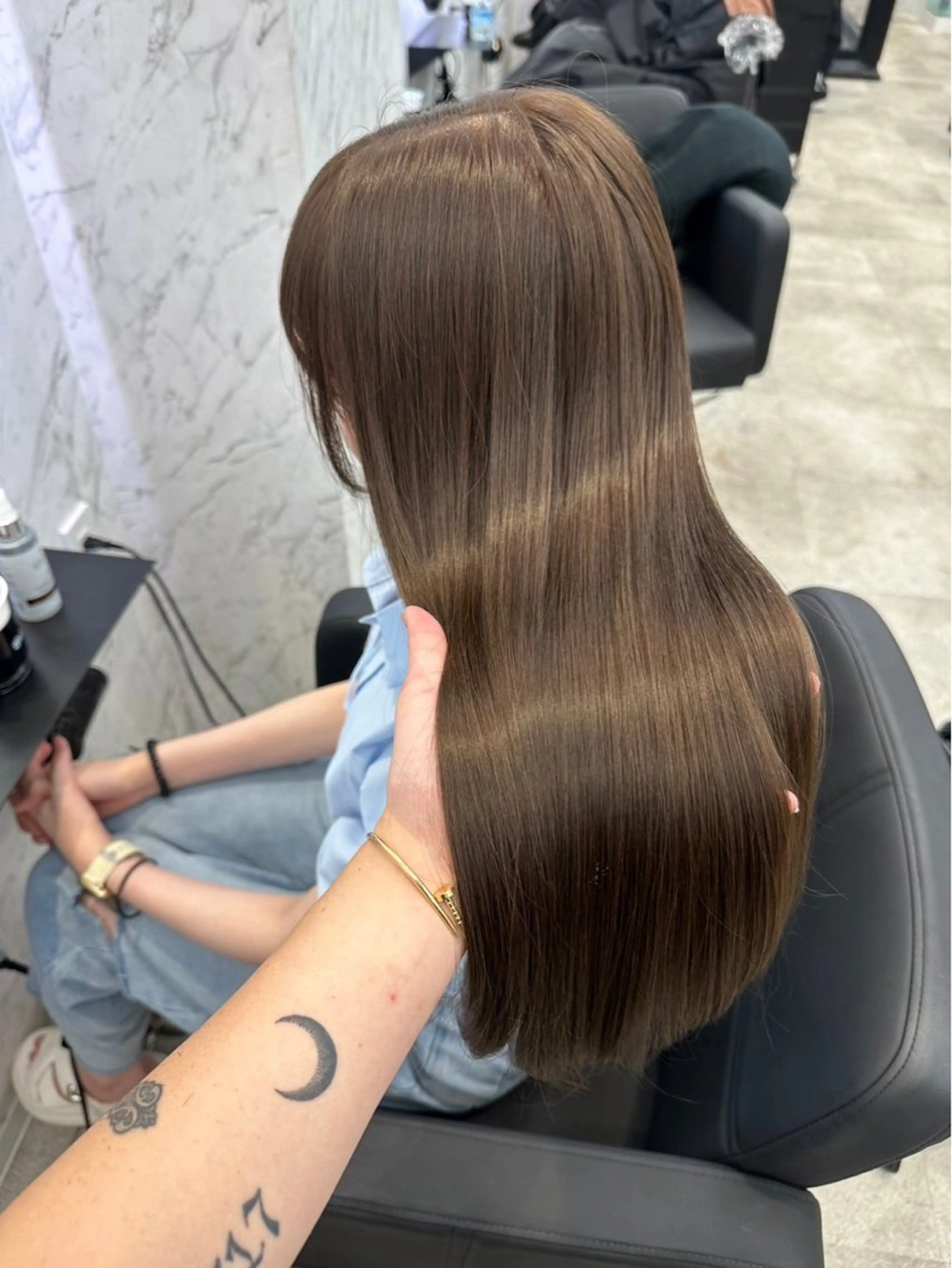 ロング カラー ブラウンカラー オリーブブラウン ヘアカラー hair salon dot. mooda 韓国風サロン 町田店所属・韓国風ヘア🎀🩶 /♡𝓝𝓸𝓪♡のヘアスタイル