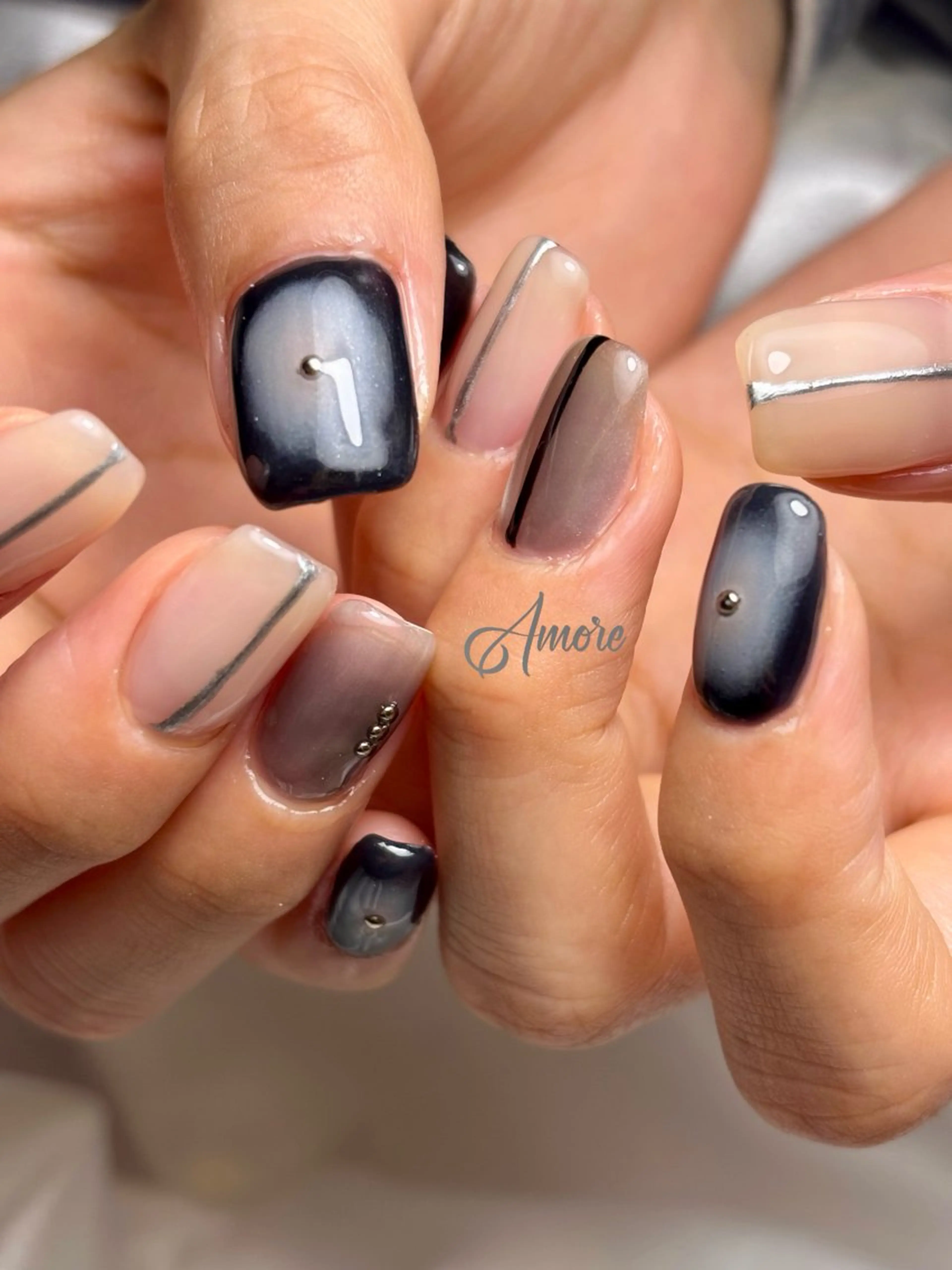 ネイル 桜ネイル ジェルネイル キラキラネイル 韓国ネイル マグネットネイル You kyehwaのネイルデザイン