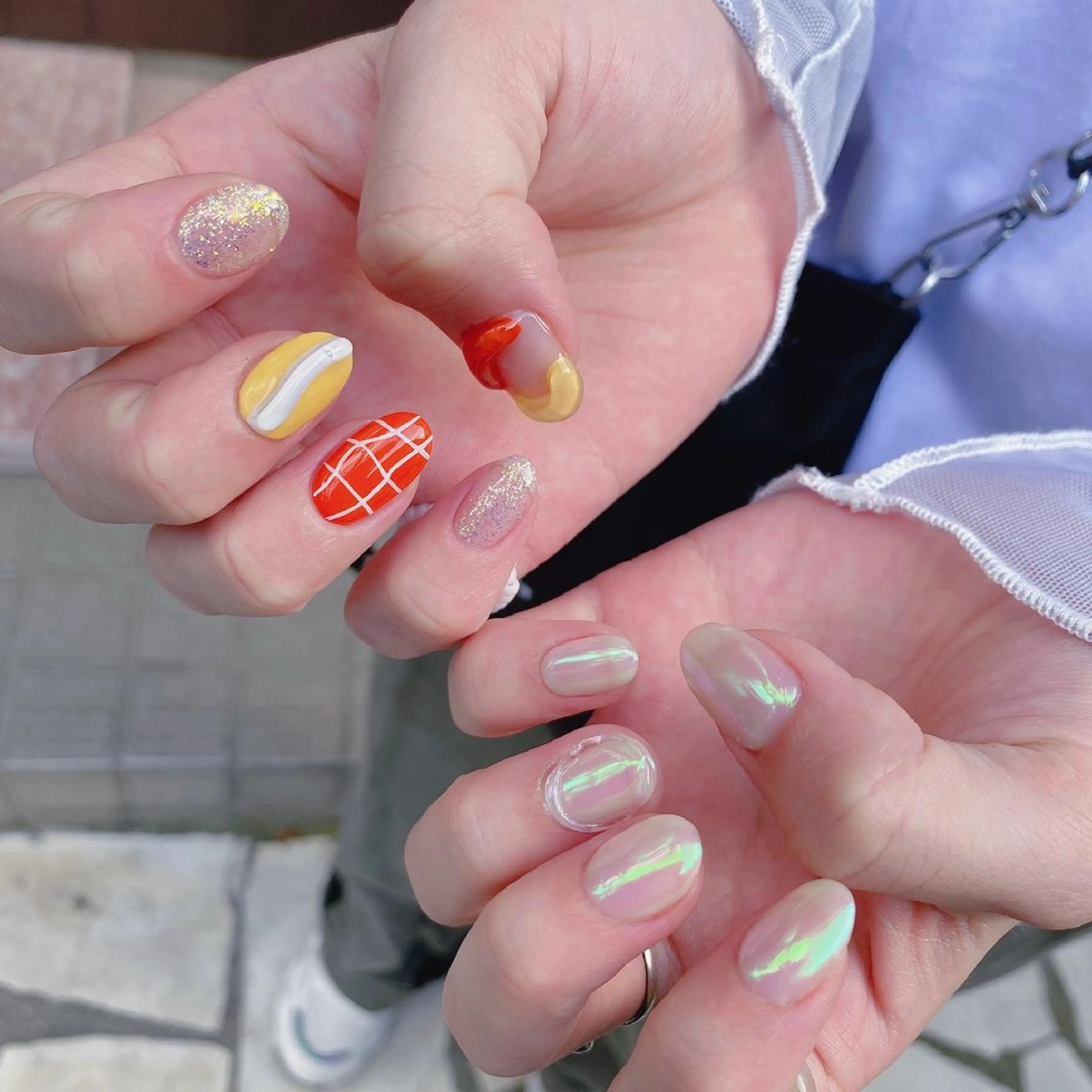 ネイル アートネイル オーロラネイル ニュアンスネイル ワンカラーネイル シンプルネイル To Me Nail所属・🩵 mei🩵のネイルデザイン