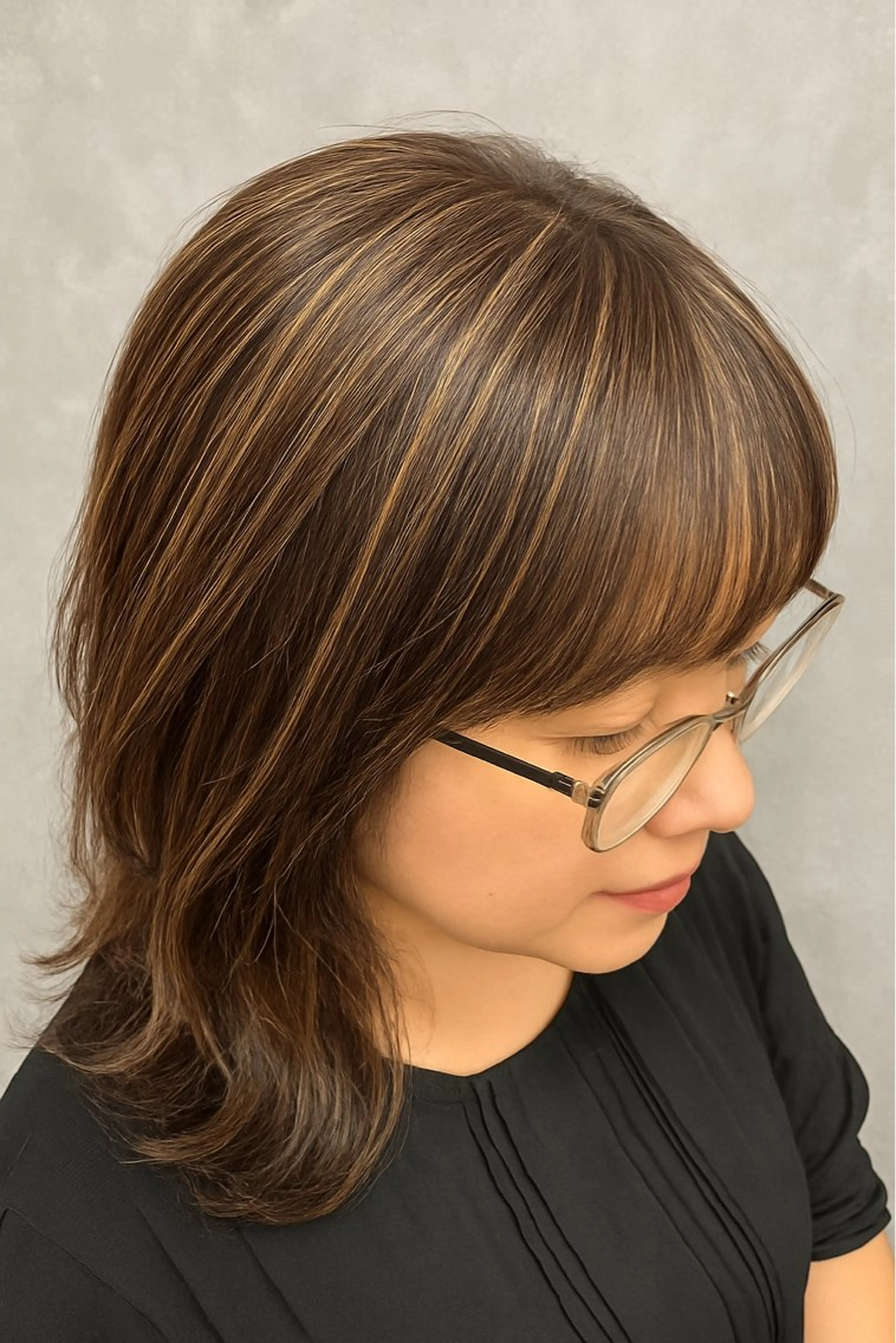 セミロング ヘアカラー newi宮崎店 ゆきのヘアスタイル