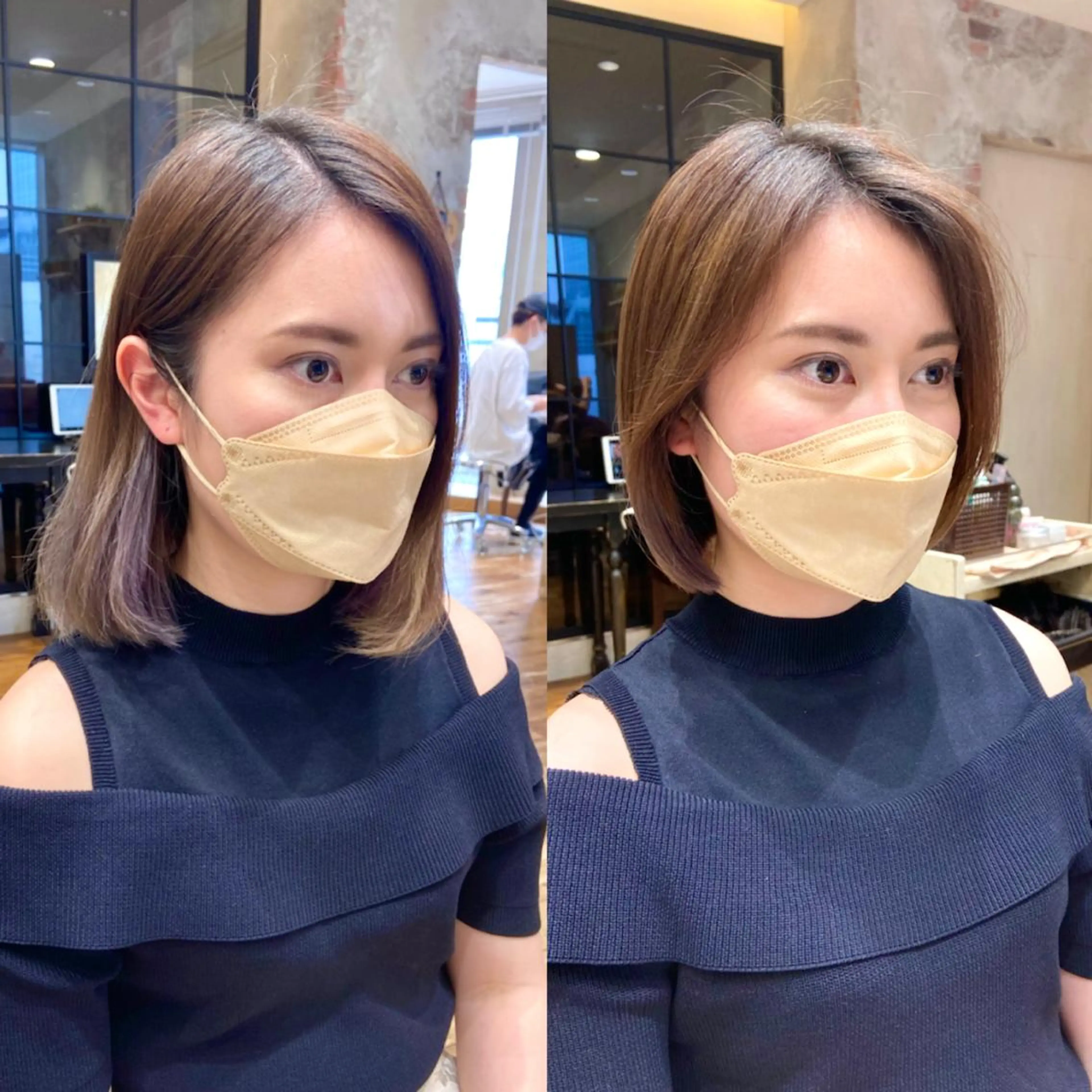 ミディアム カラー パーマ ヘアアレンジ ボブ 韓国風ヘア 似合わせカット Surpass所属・🌈小顔似合わせ SHIHO🌈のヘアスタイル