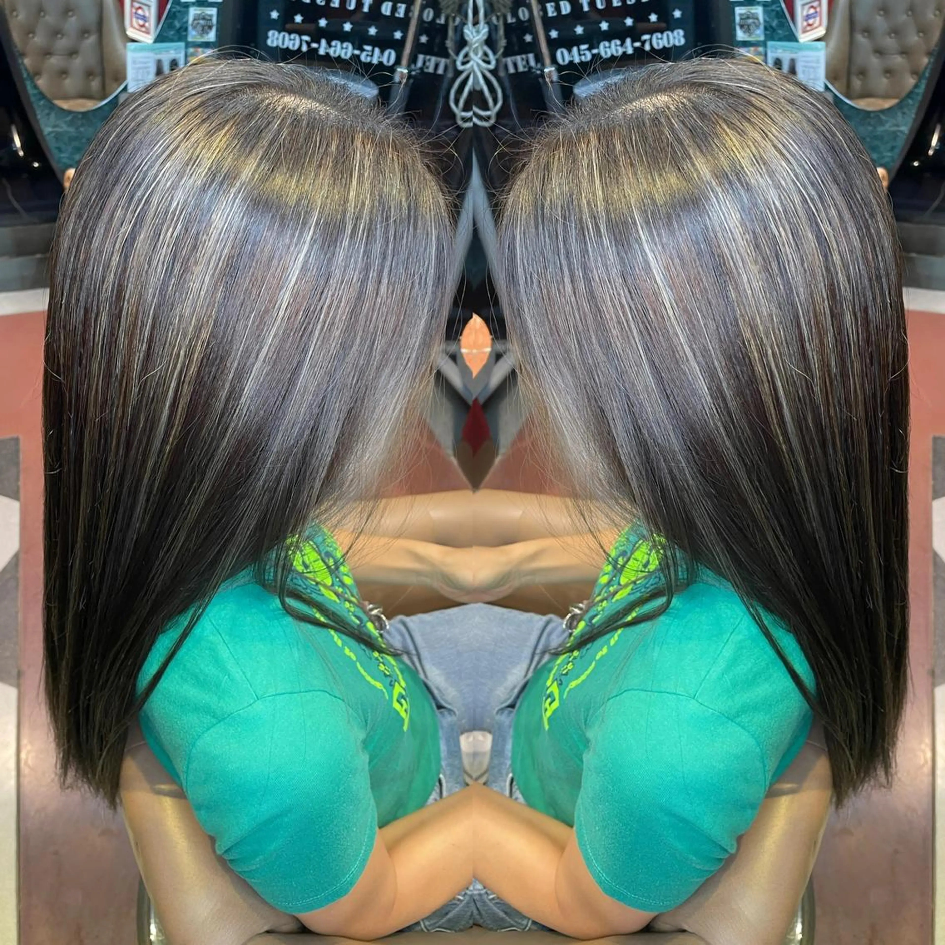 ロング カラー ハイライトカラー シルバー ホワイトシルバー ハイライト 👑派手髪/カット 👑ANRYのヘアスタイル