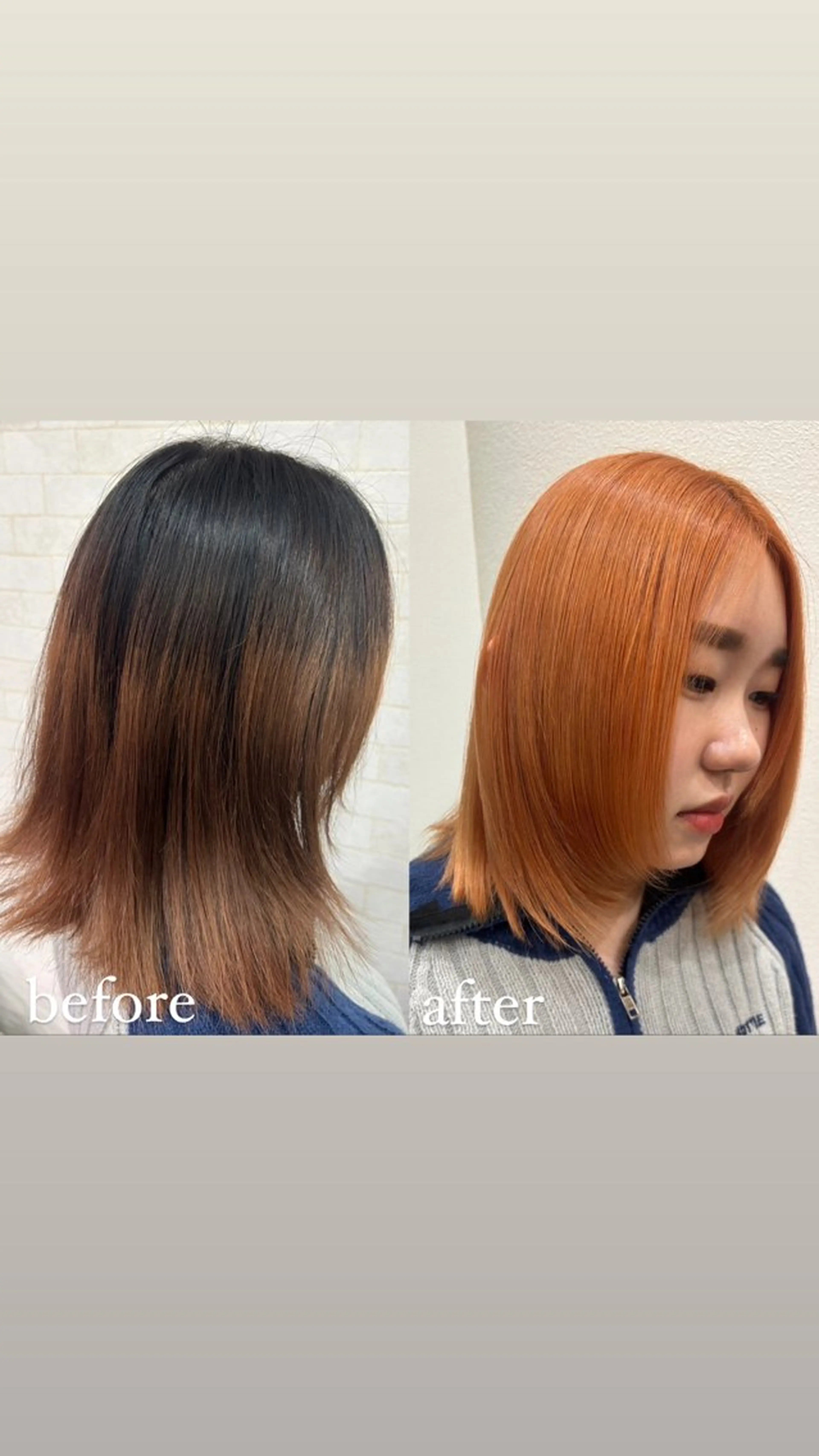 ミディアム カラー オレンジ 顔まわりレイヤー 顔周りカット 韓国風ヘア レイヤーカット カット ヘアカラー トリートメント 🥇メンズパーマ /縮毛矯正/木村神心のヘアスタイル