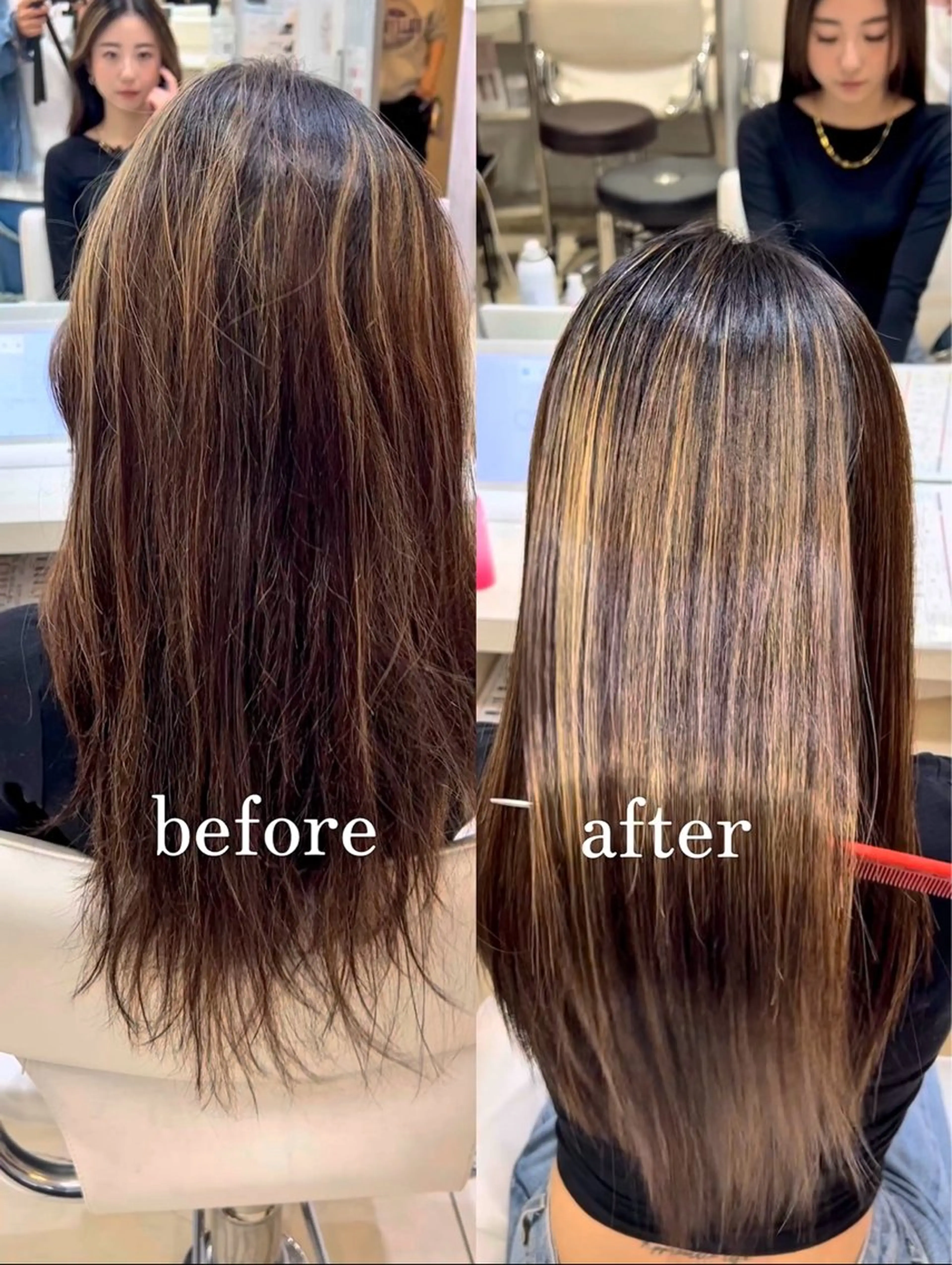 ロング カット 縮毛矯正 【髪質改善カラー】 瀧田嵐士🇰🇷のヘアスタイル