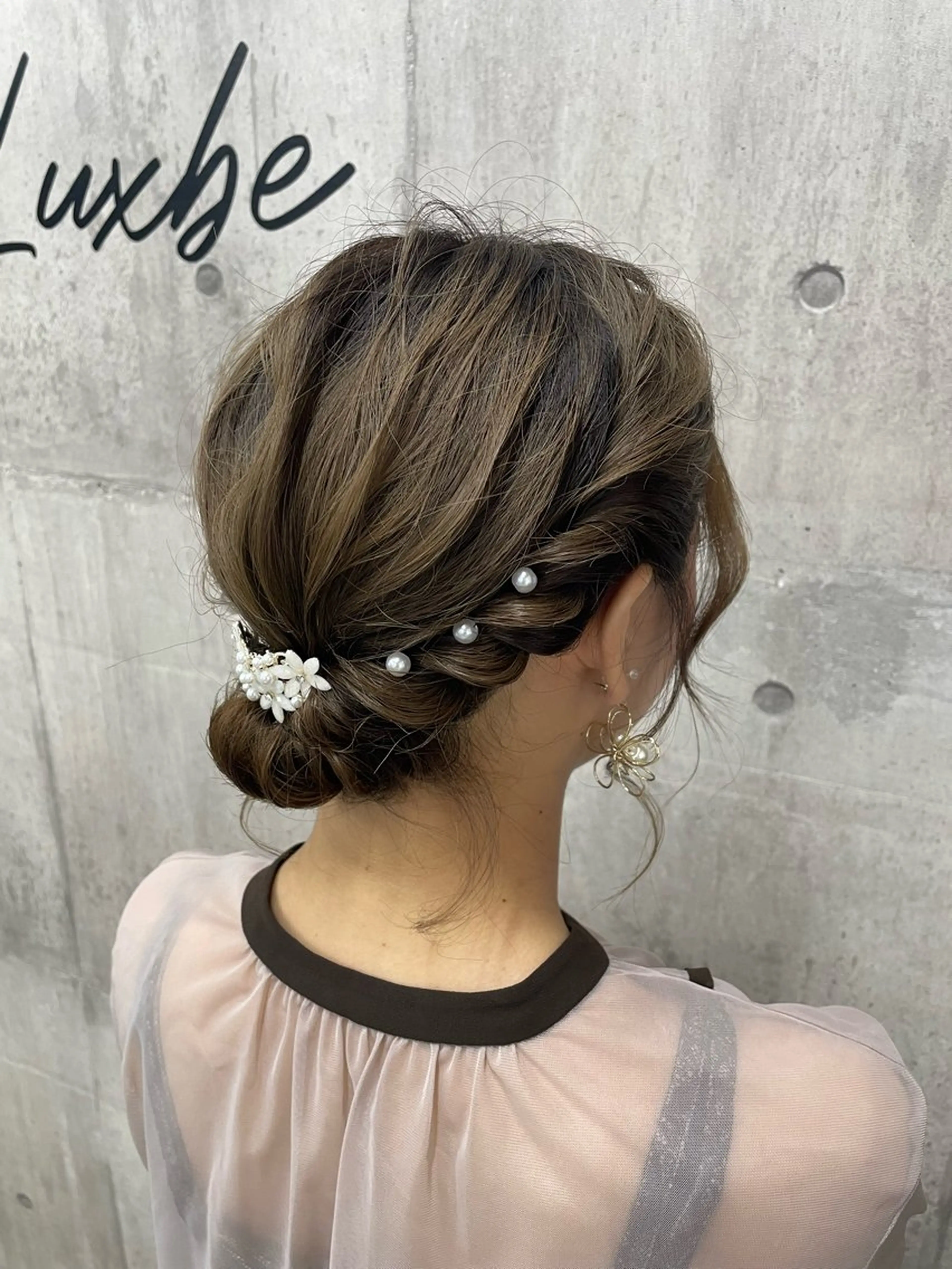 ミディアム ヘアアレンジ ヘアセット LUXBE LUCE 那覇小禄イオン店所属・LUXBE LUCE ひなののヘアスタイル