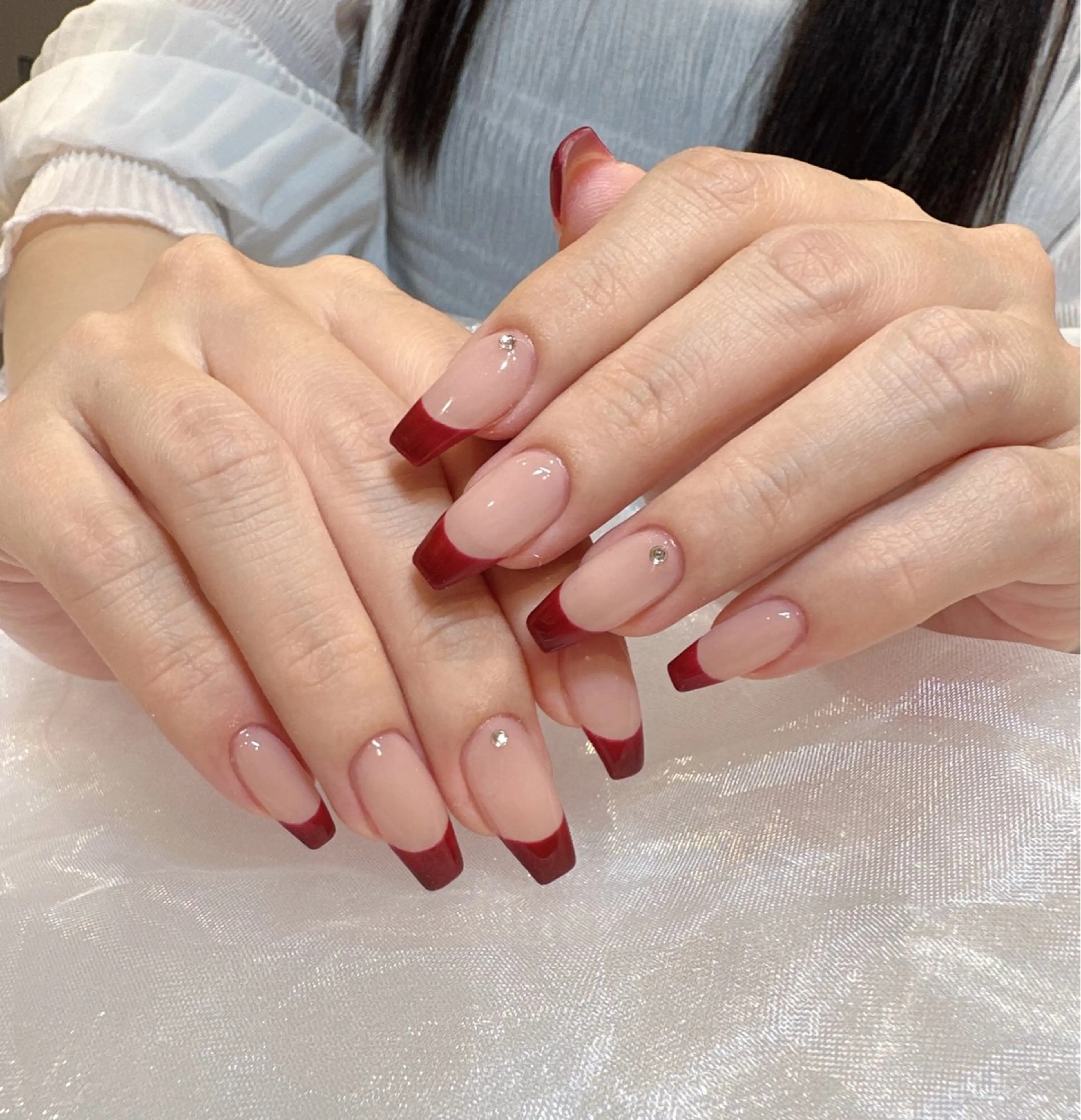 🌷美フォルム🌷フレンチ（ベース色あり）♡初回オフ無料の写真