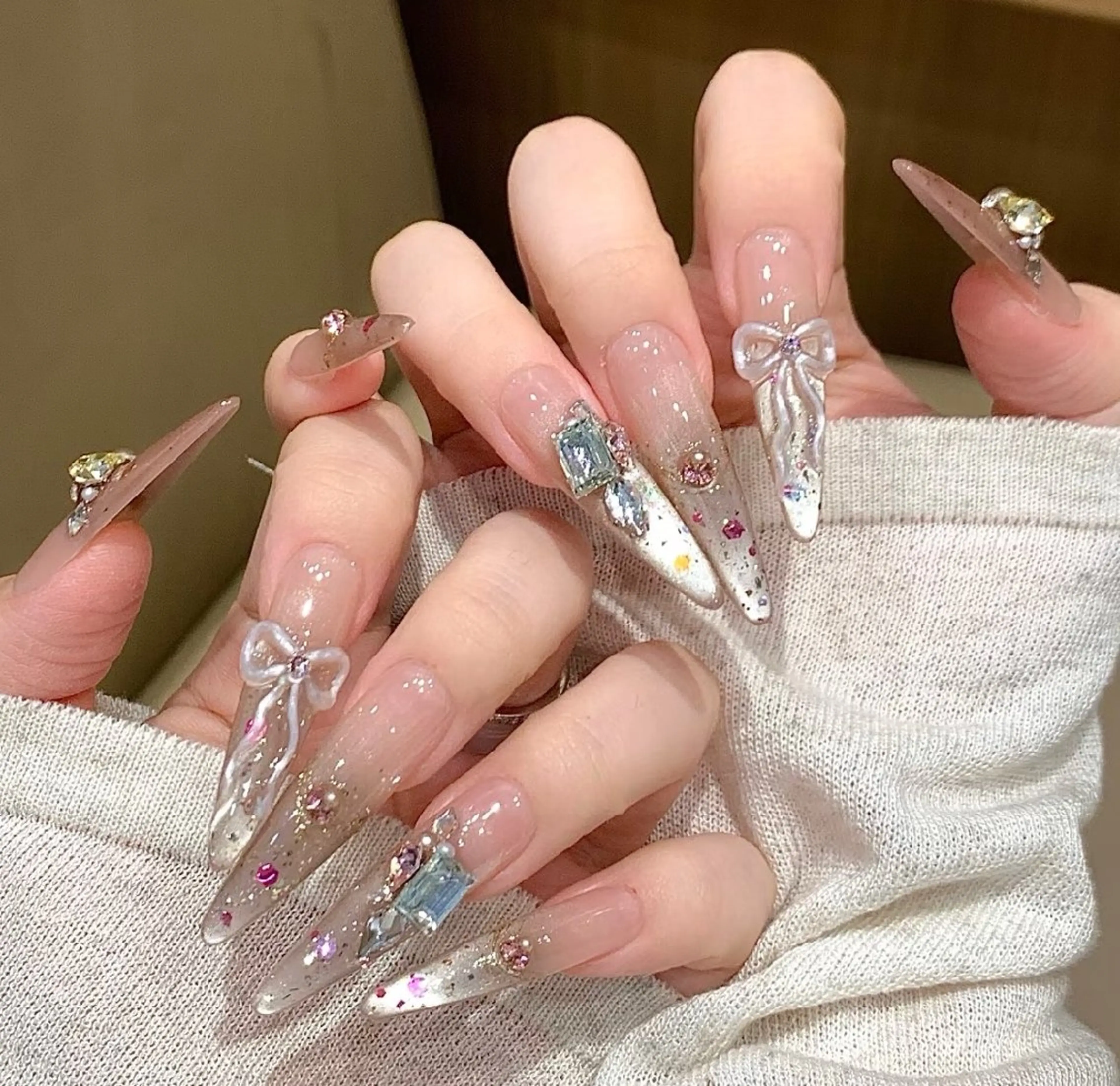 ネイル Miu Miu 🎀 長さだし專門のネイルデザイン