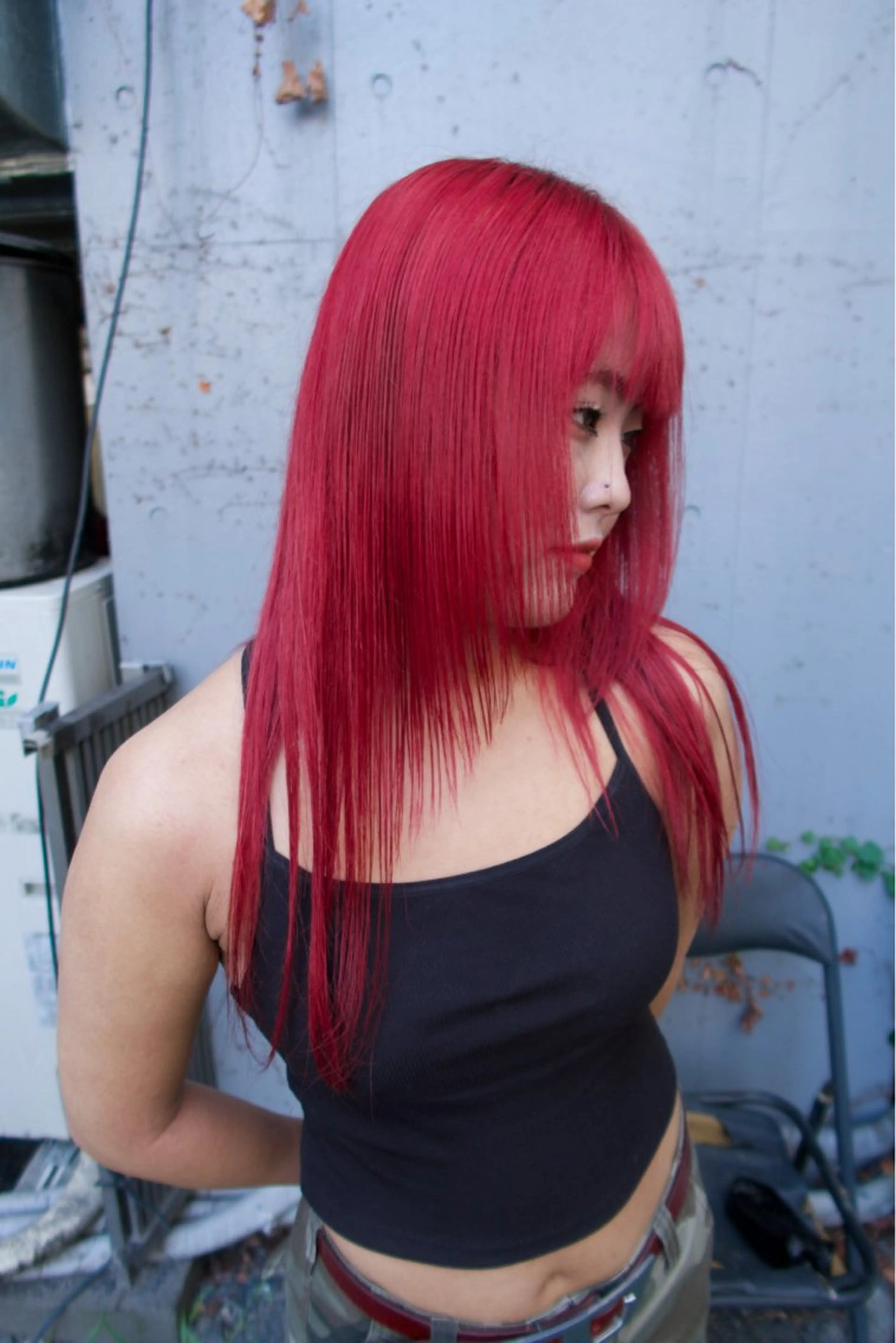 ロング カラー レッドカラー Rei/ 縮毛矯正/ ハイライトカラー募集のヘアスタイル