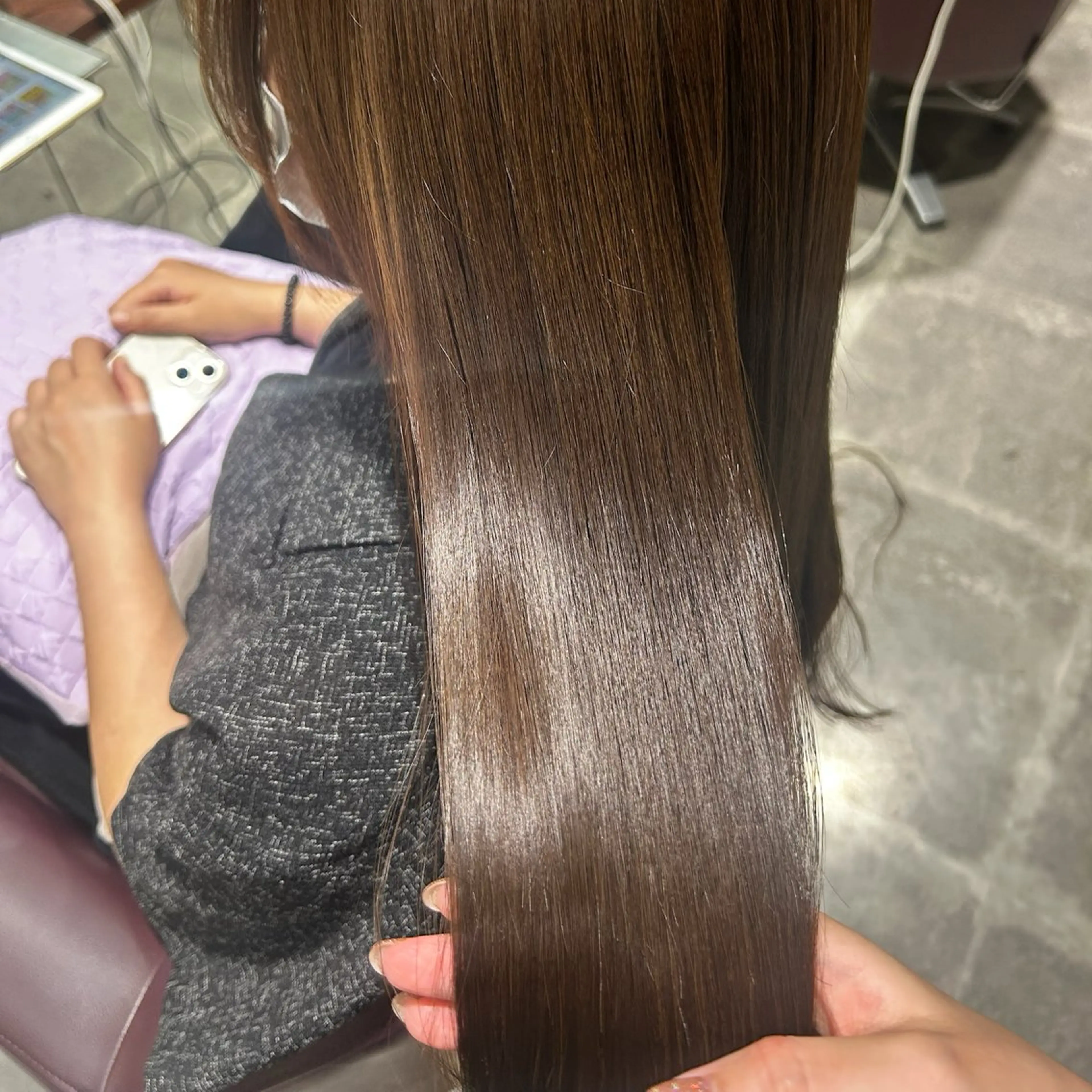 カット💇‍♀️ブリーチ無しカラー💜オージュアサロントリートメント🧴の写真