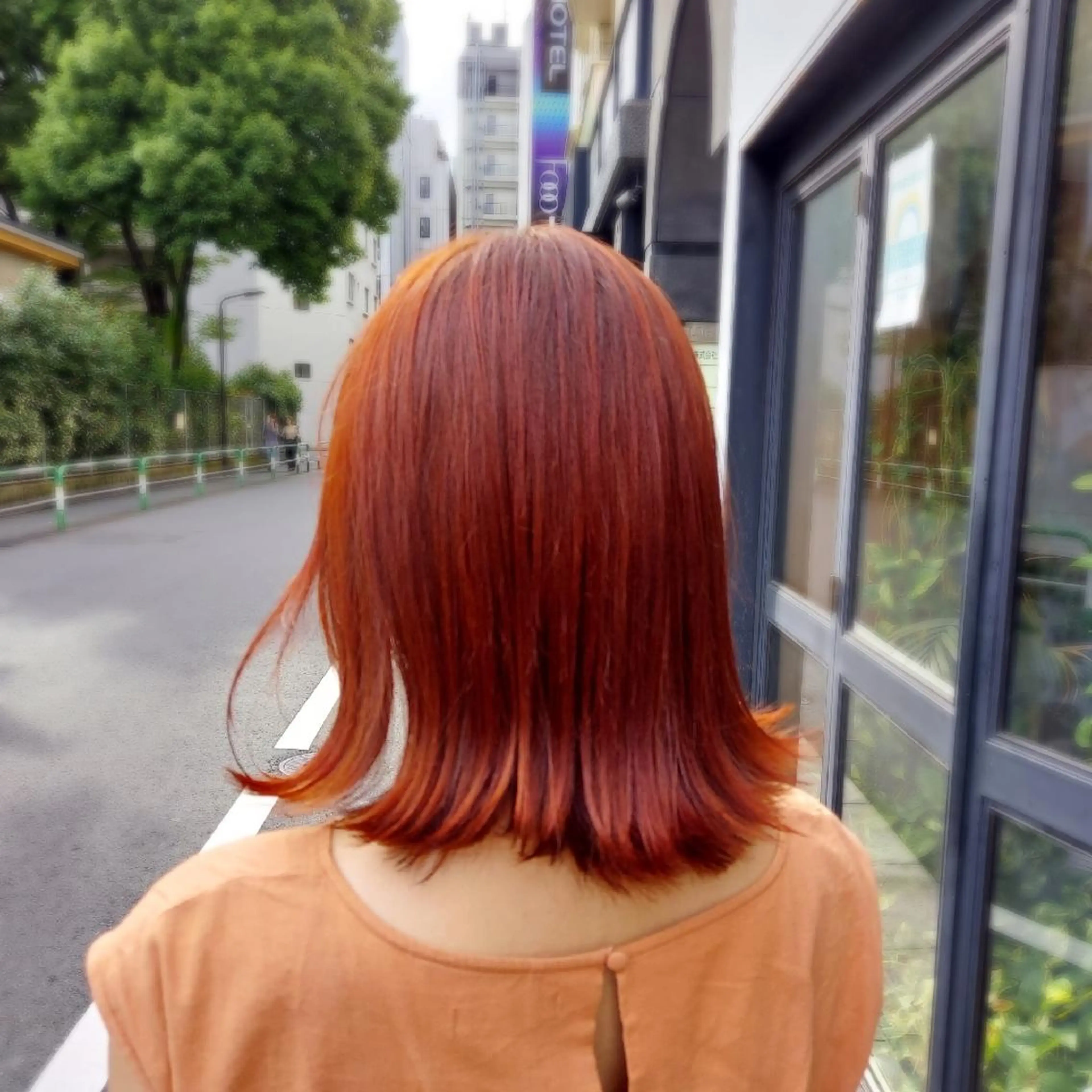 ミディアム カラー オレンジ カット ヘアカラー トリートメント 🌟艶髪カラー 🌟サイトウのヘアスタイル