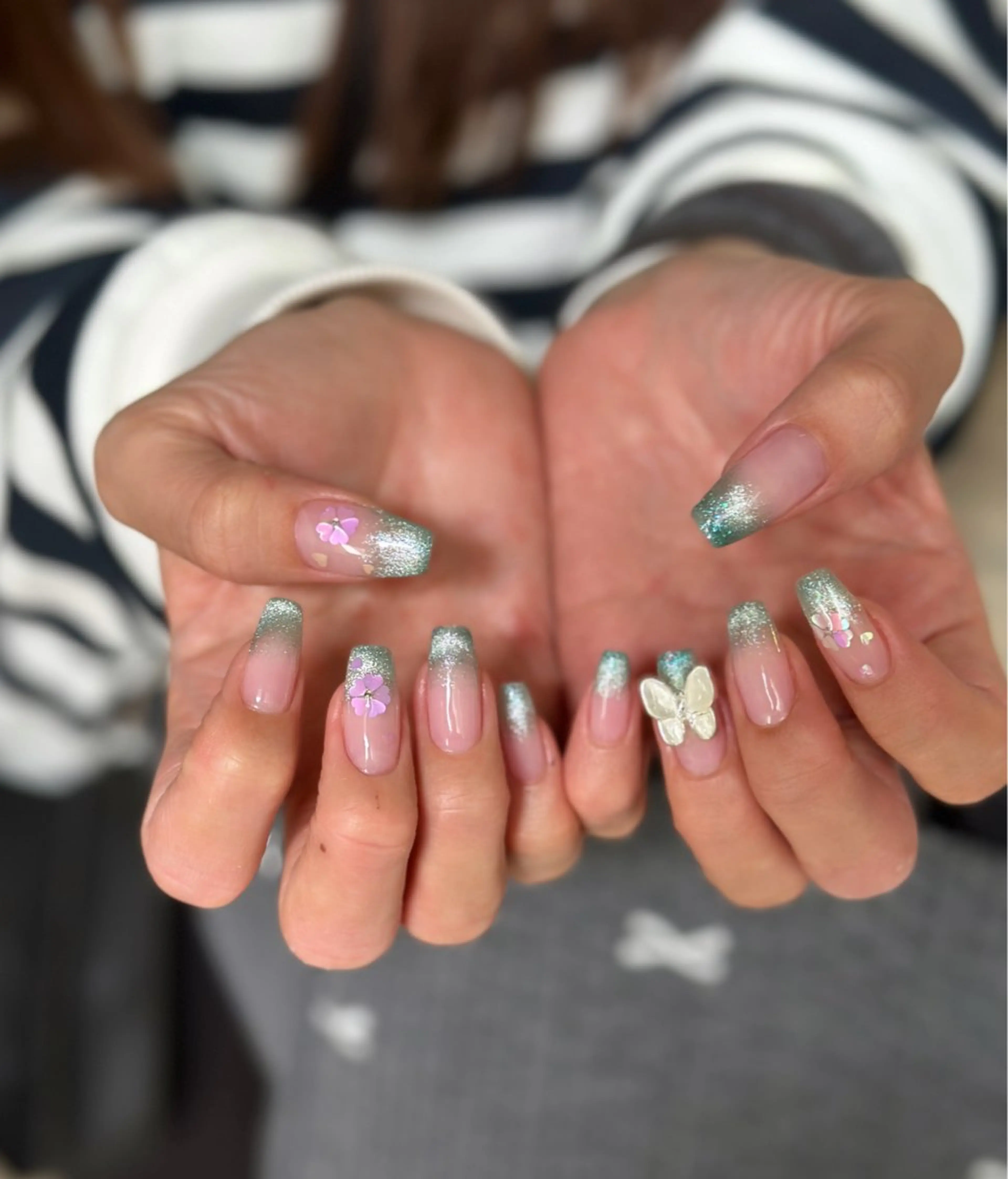 ネイル 桜ネイル マグネットネイル 春ネイル ハンドネイル フットネイル Jam〜nail＆eyelash所属・Jam Nail Seiraのマツエク・マツパデザイン