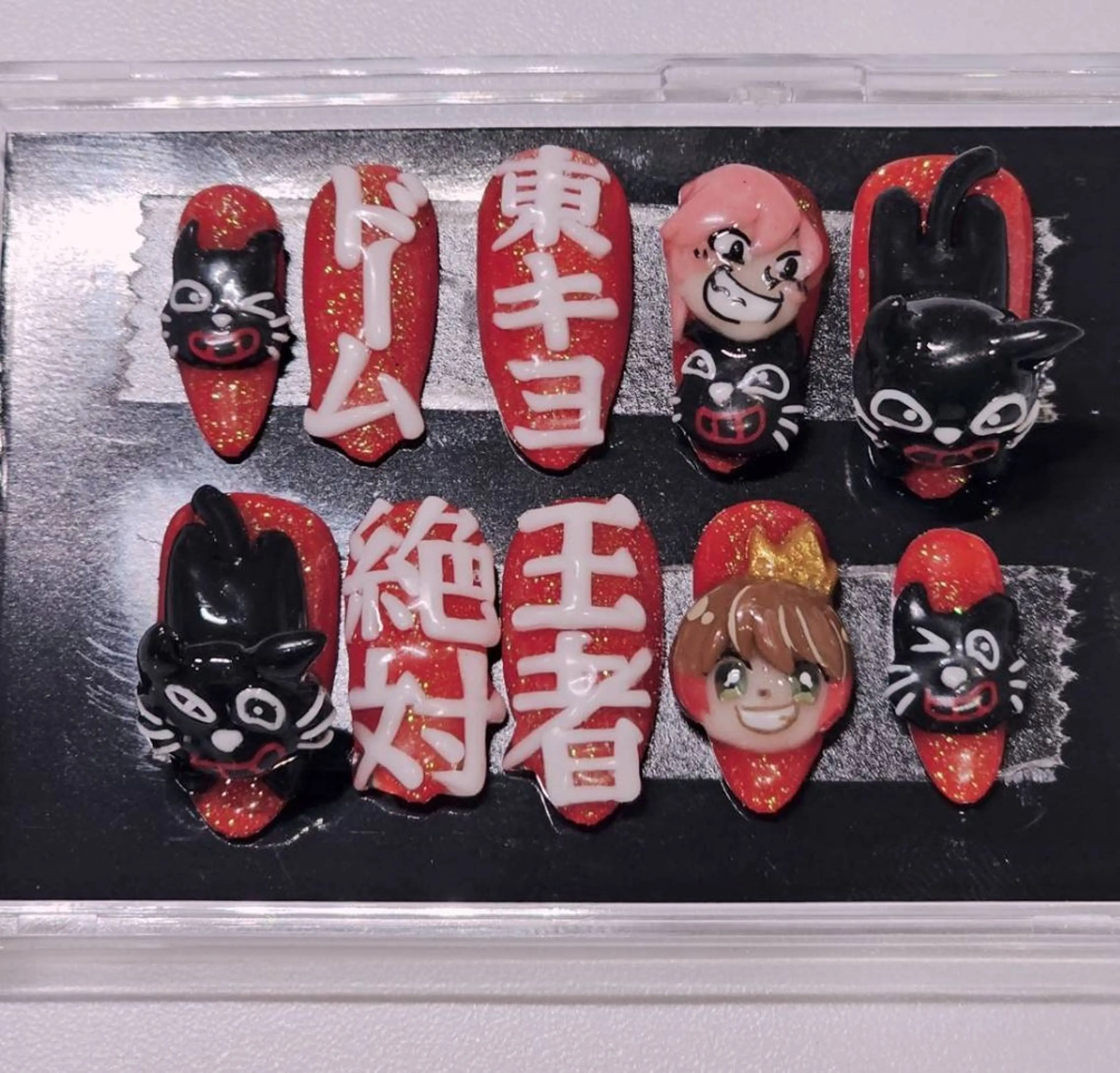 ネイル アートネイル ワンカラーネイル 赤色 ネイルチップ ハンドネイル よしだ ひろきのネイルデザイン