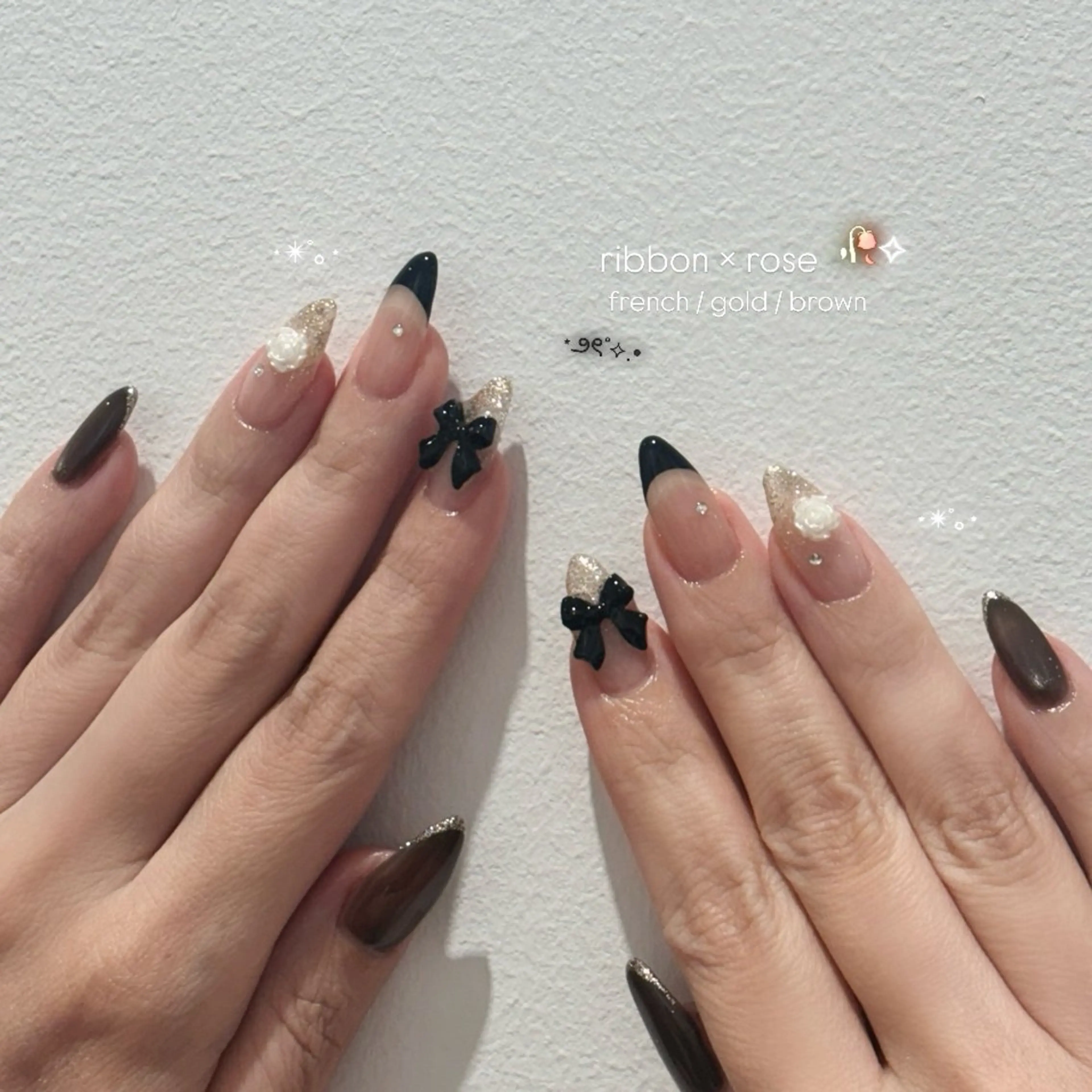 ネイル リボン ハンドネイル beau'r noaのネイルデザイン