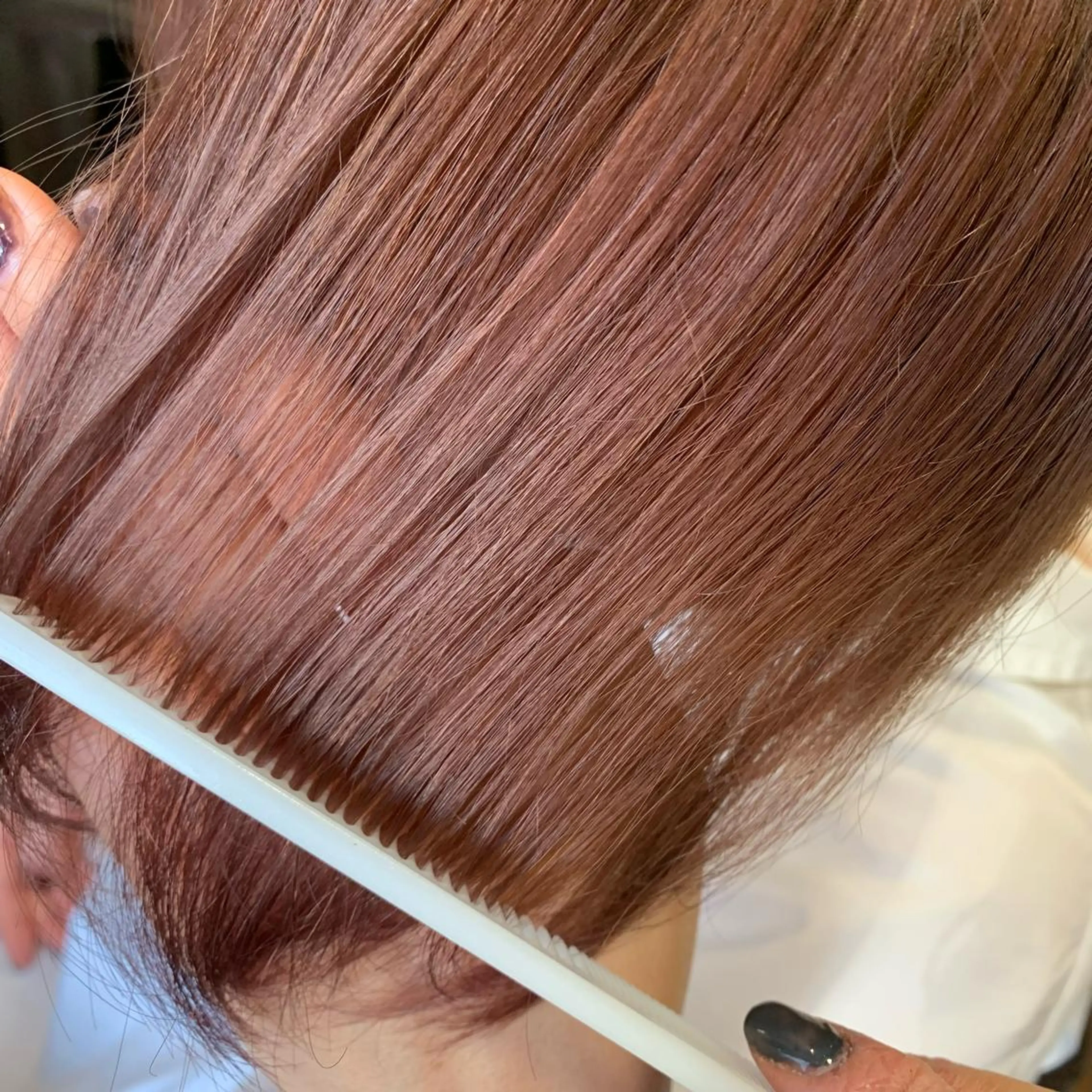 ミディアム ピンクブラウン 加藤 ひろこのヘアスタイル