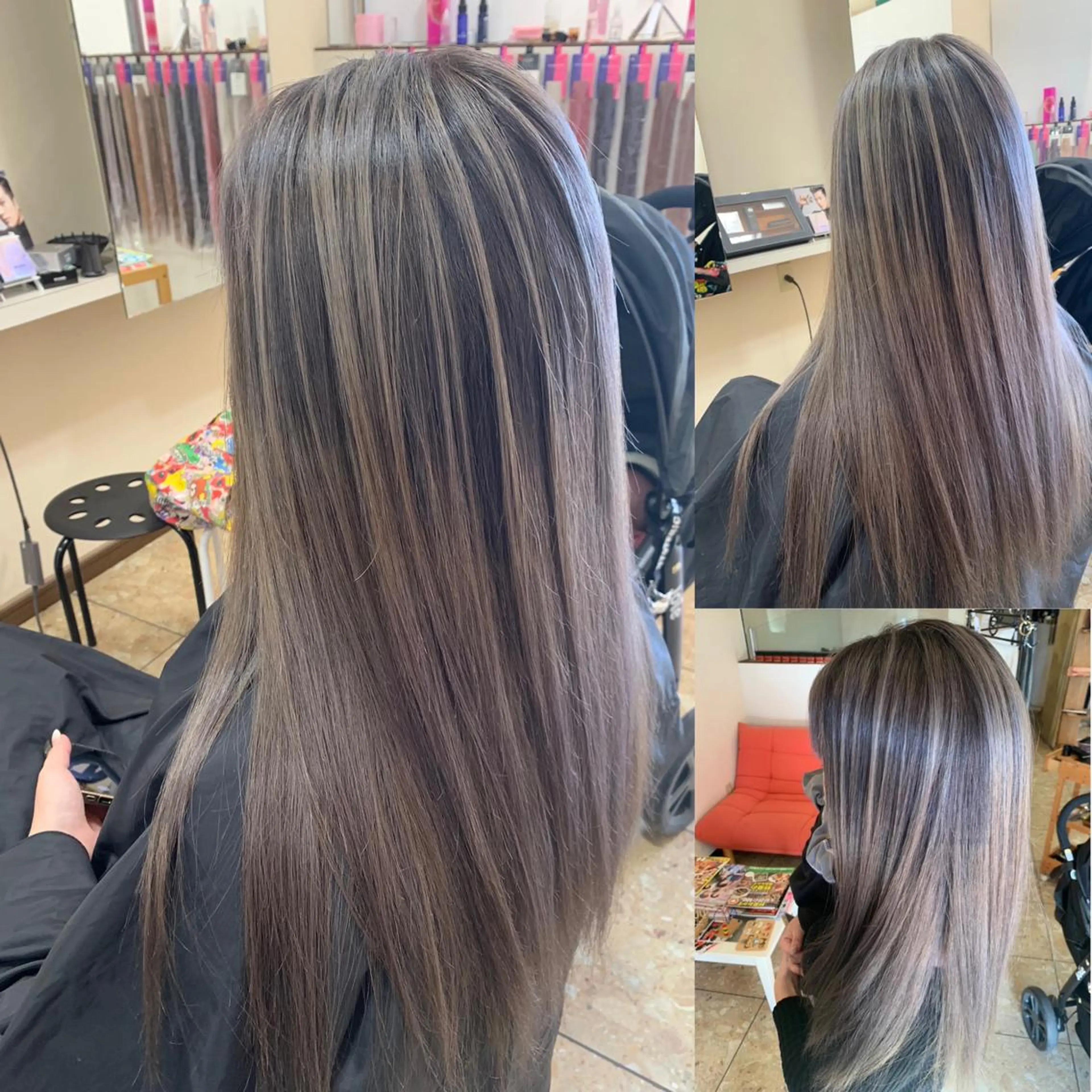 ロング カラー バレイヤージュ レイヤーカット ヘアーサロンaxia所属・上田 英樹のヘアスタイル