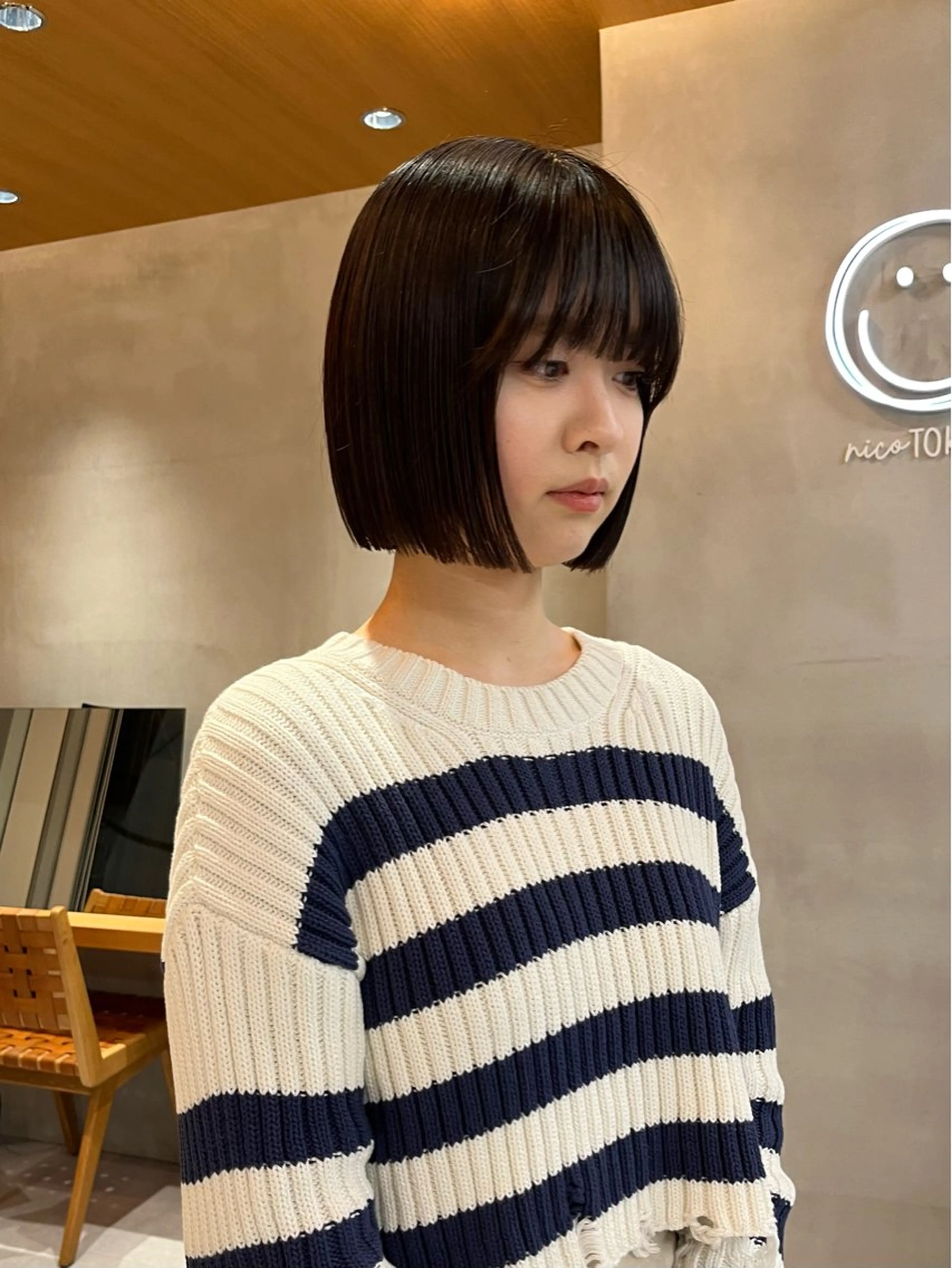 ミディアム カラー カット トリートメント ボブ&透明感カラー ♡TOMOEのヘアスタイル