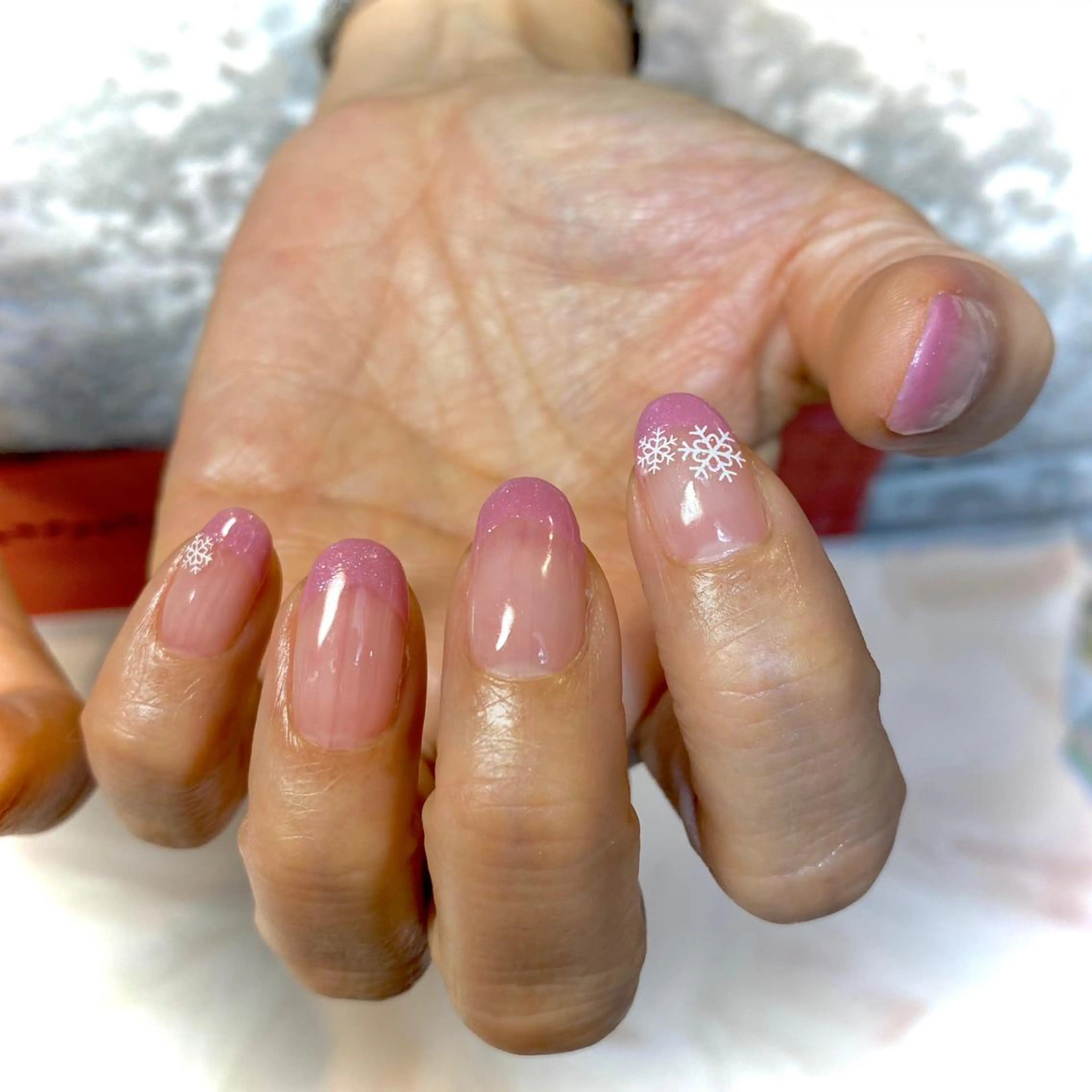 ネイル フレンチネイル ラメ(グリッター) Temptation mainailのネイルデザイン