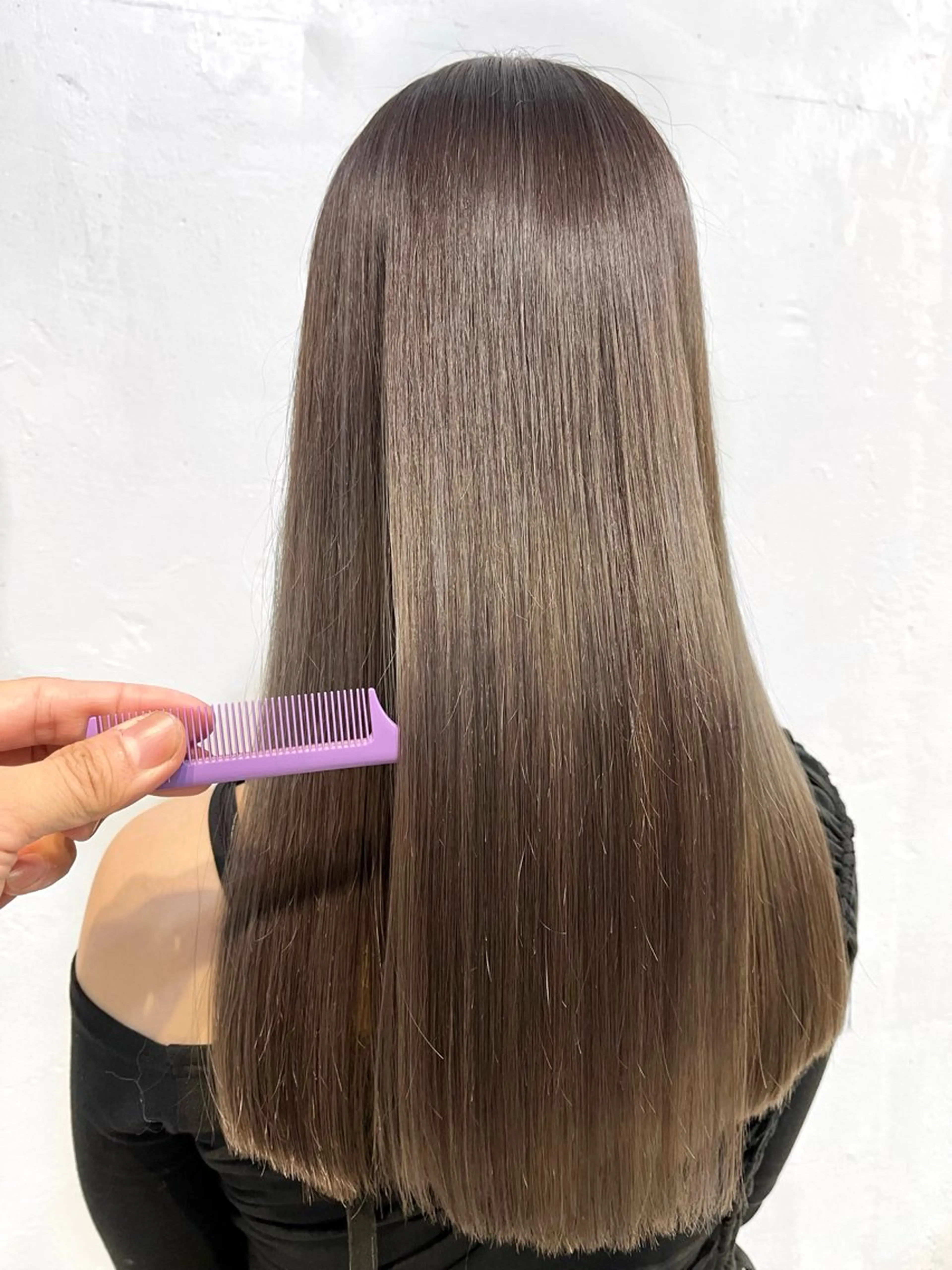 〔ブリーチ無し透明感カラーと髪質改善で艶髪に🌿〕ULTOWA髪質改善フルコース&イルミナカラー&ナノスチームTRの写真