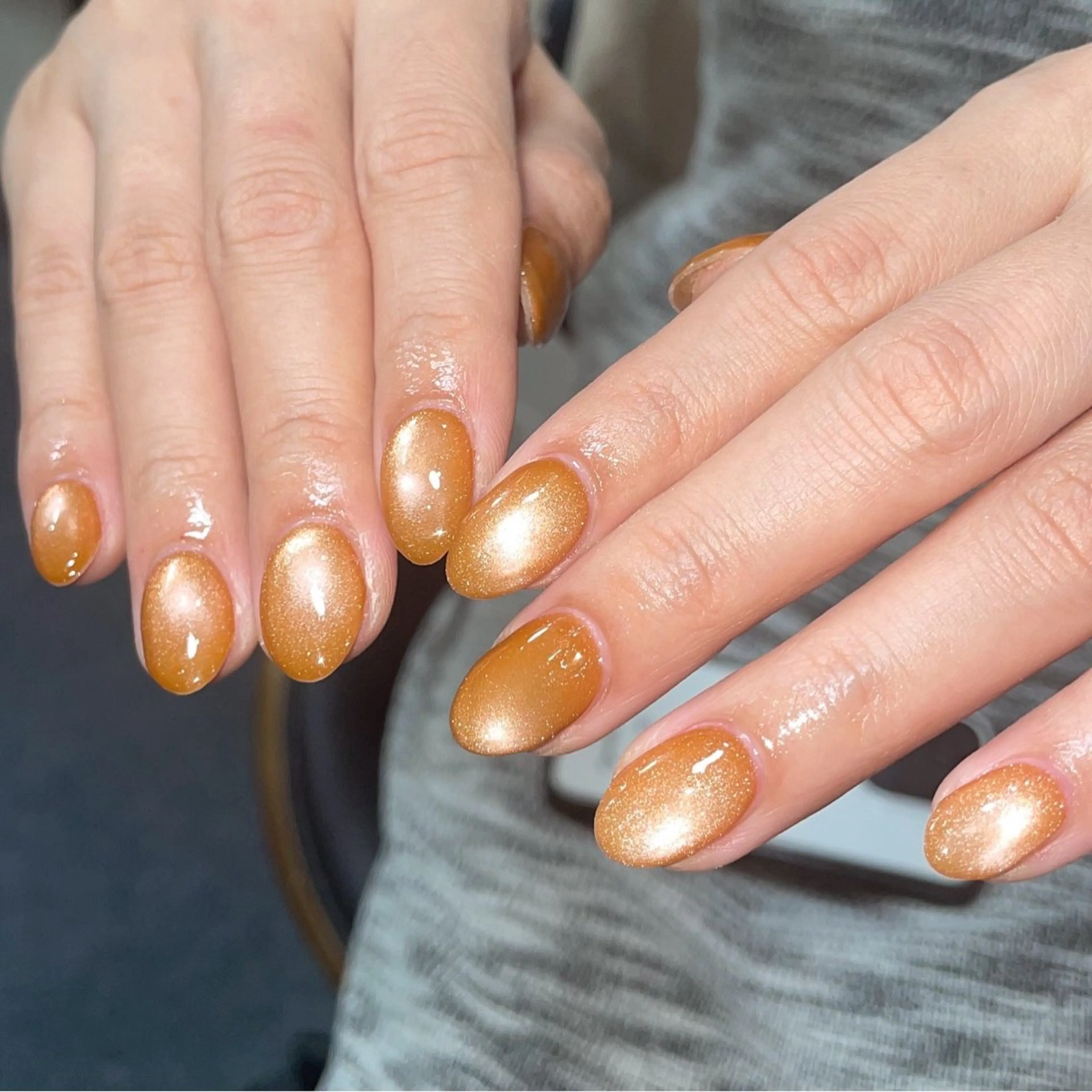 ネイル ハロウィン マグネットネイル オレンジ ハンドネイル ハンドケア 🎀NAIL🎀 AI🪄︎︎◝✩のネイルデザイン