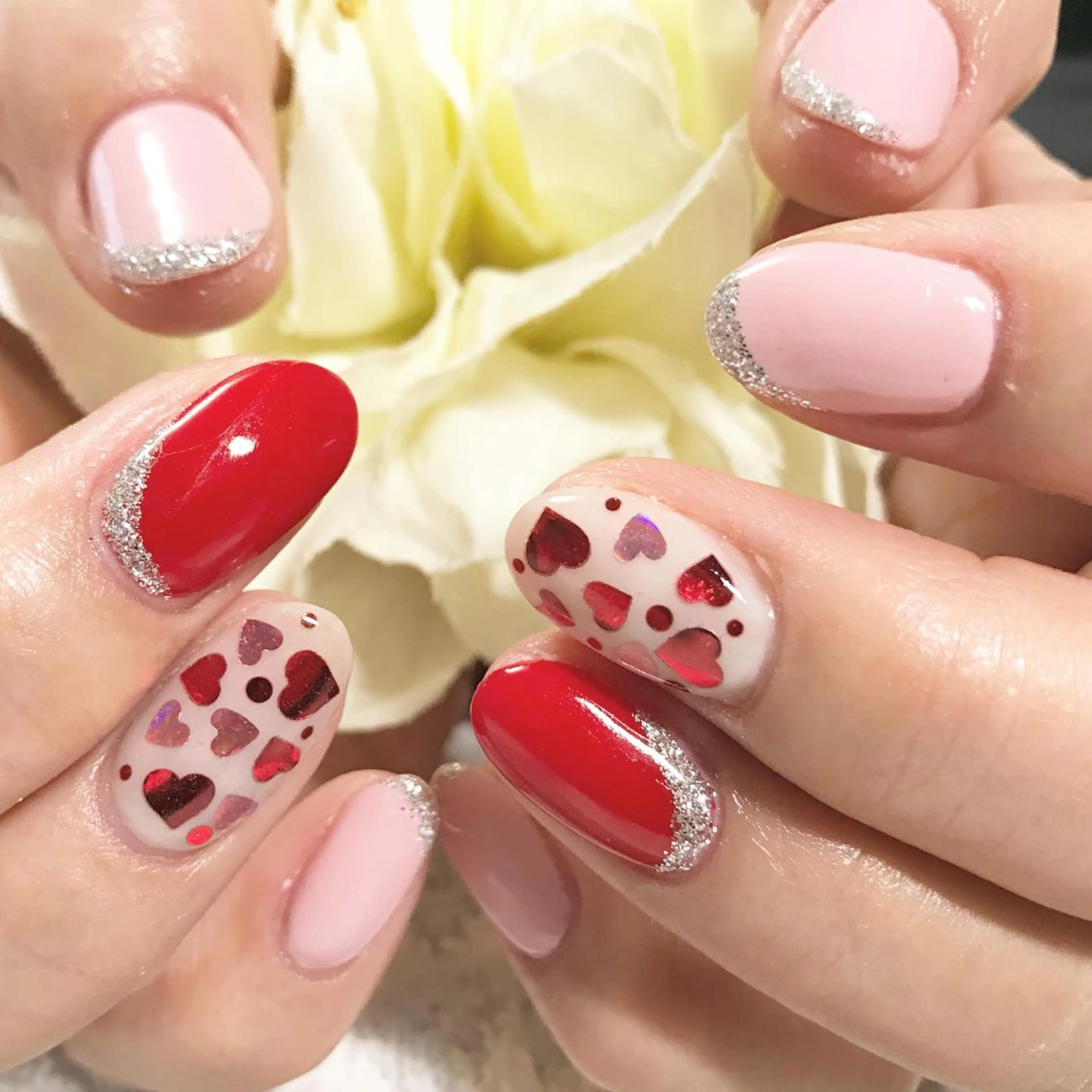 ネイル フットネイル ハート ピンク シンプルネイル 春ネイル ネイル フフラ所属・nail fufla ♡yamane♡のネイルデザイン