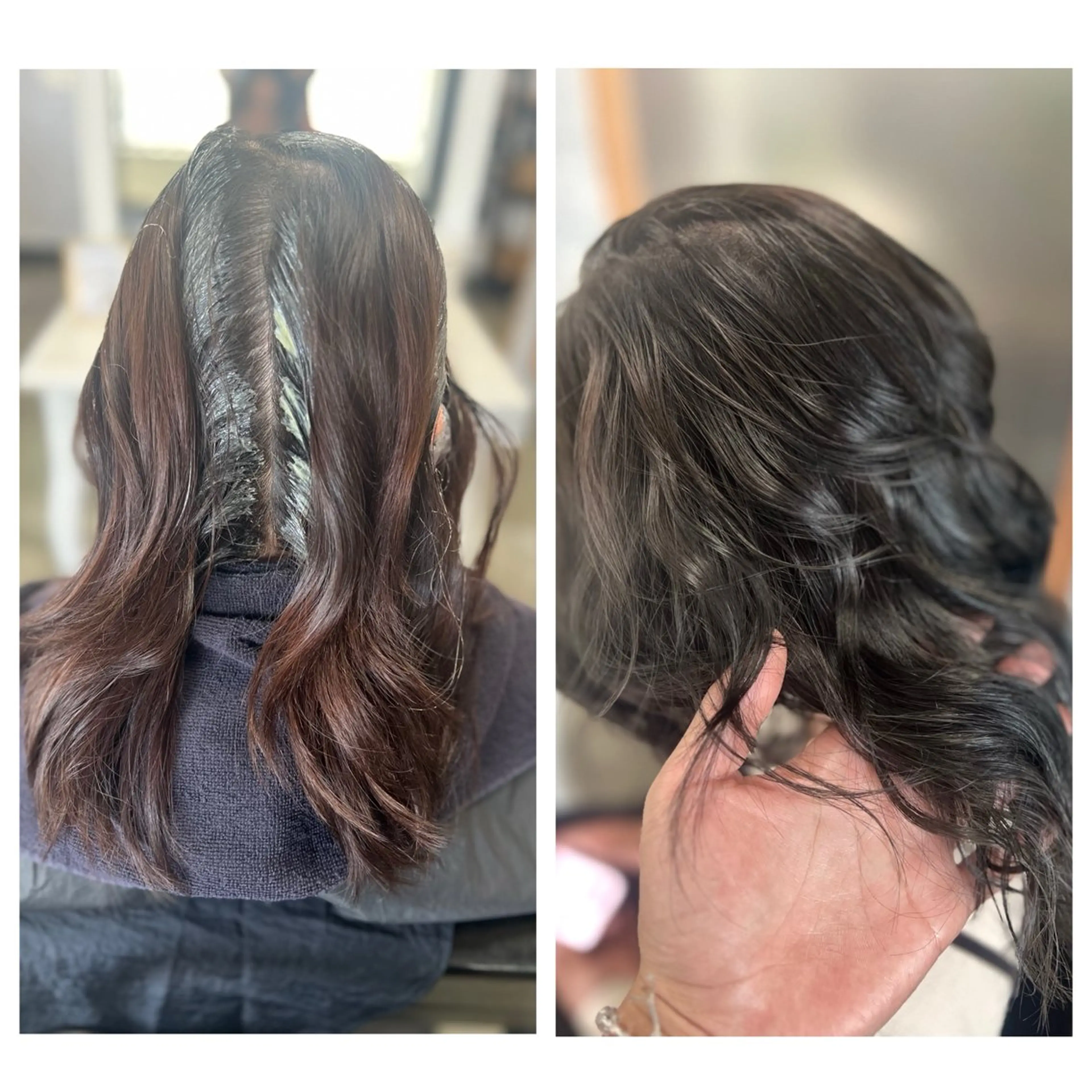 セミロング カラー グレージュ オリーブグレージュ オリーブグレー ヘアカラー Style Tのヘアスタイル