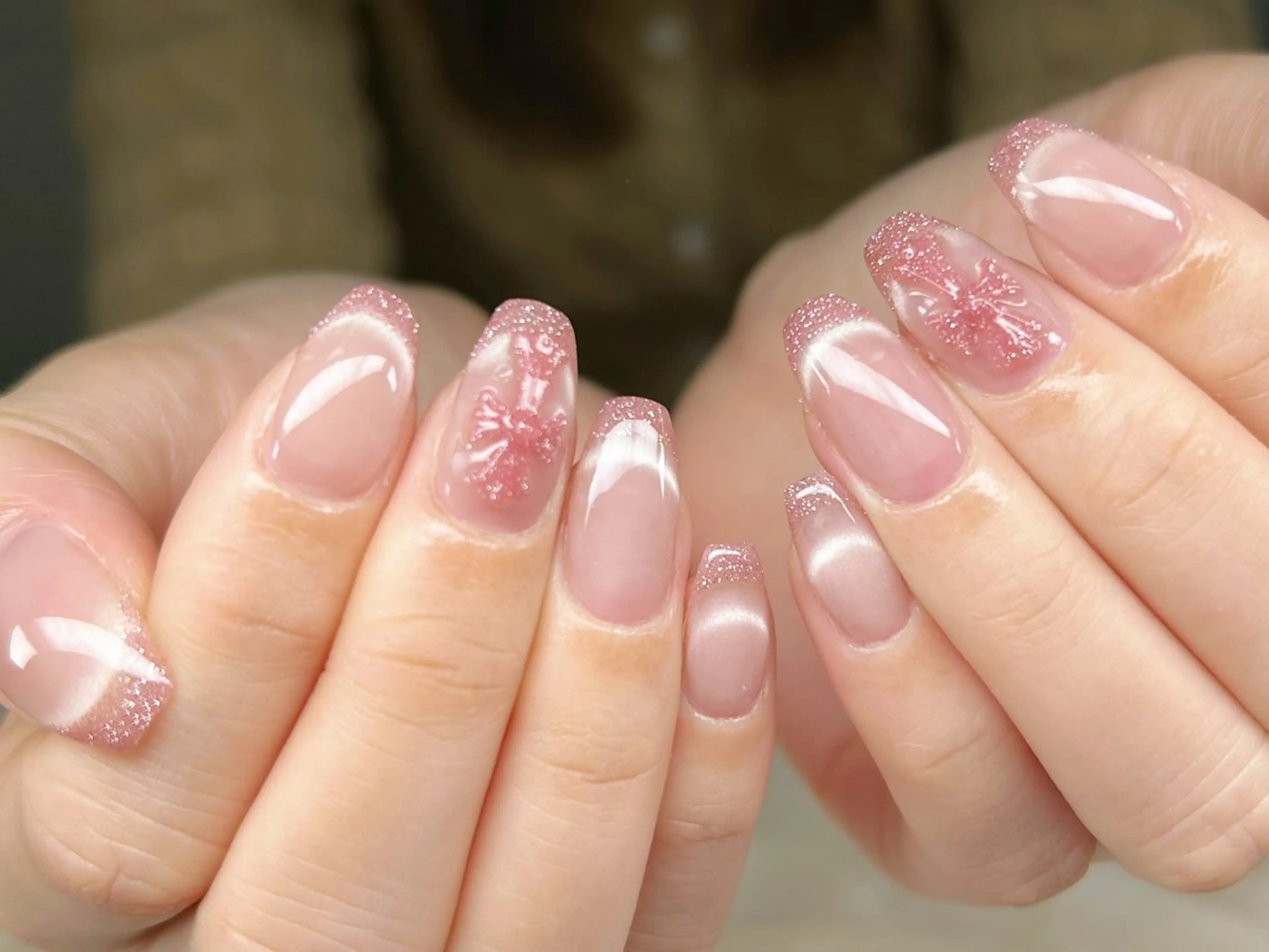 ネイル アートネイル チークネイル 成人式 入学式 長さ出し ハンドネイル Lino Nailのネイルデザイン