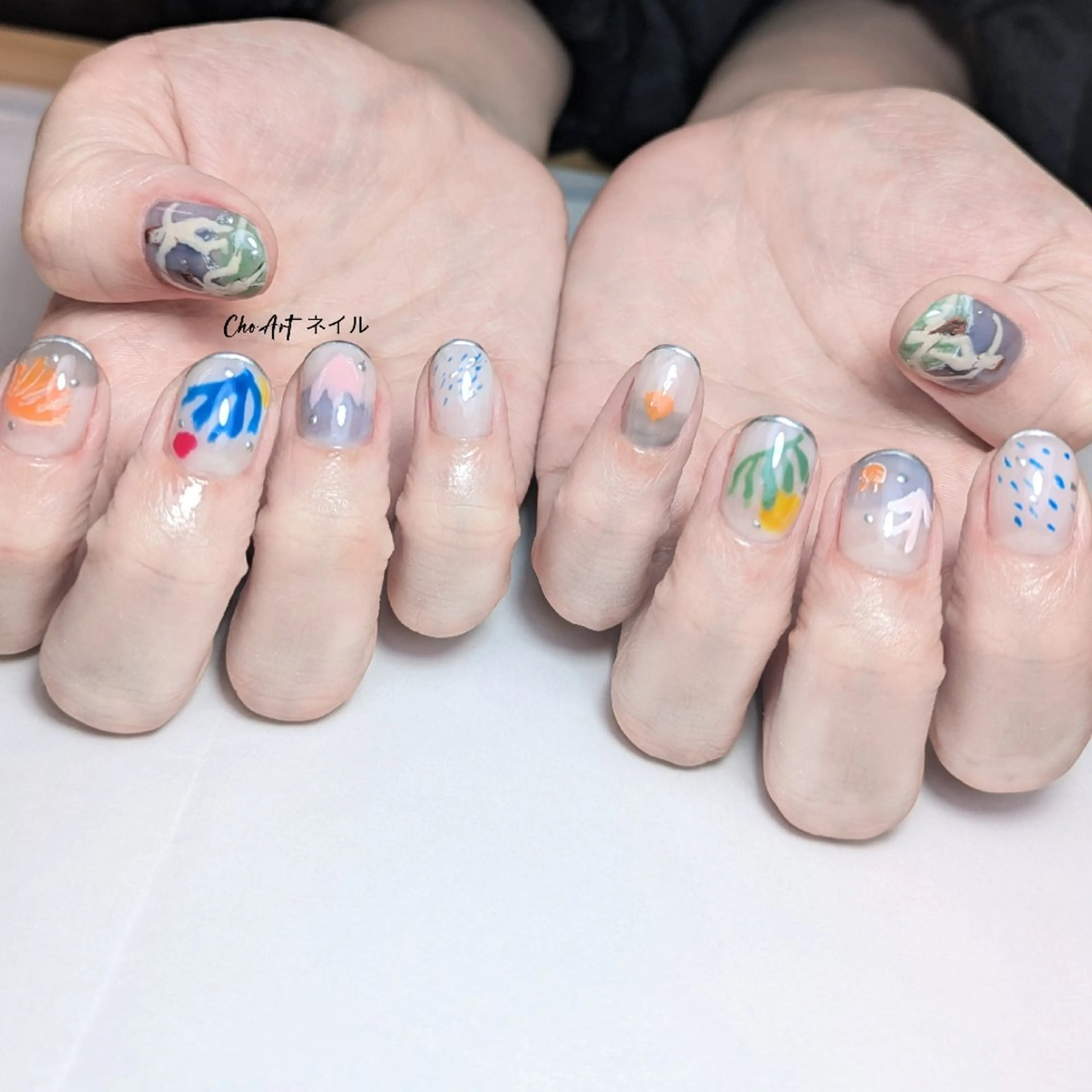 ネイル アートネイル キラキラネイル ラメ(グリッター) マグネットネイル ミラーネイル Cho Artネイル所属・ronronne .のネイルデザイン